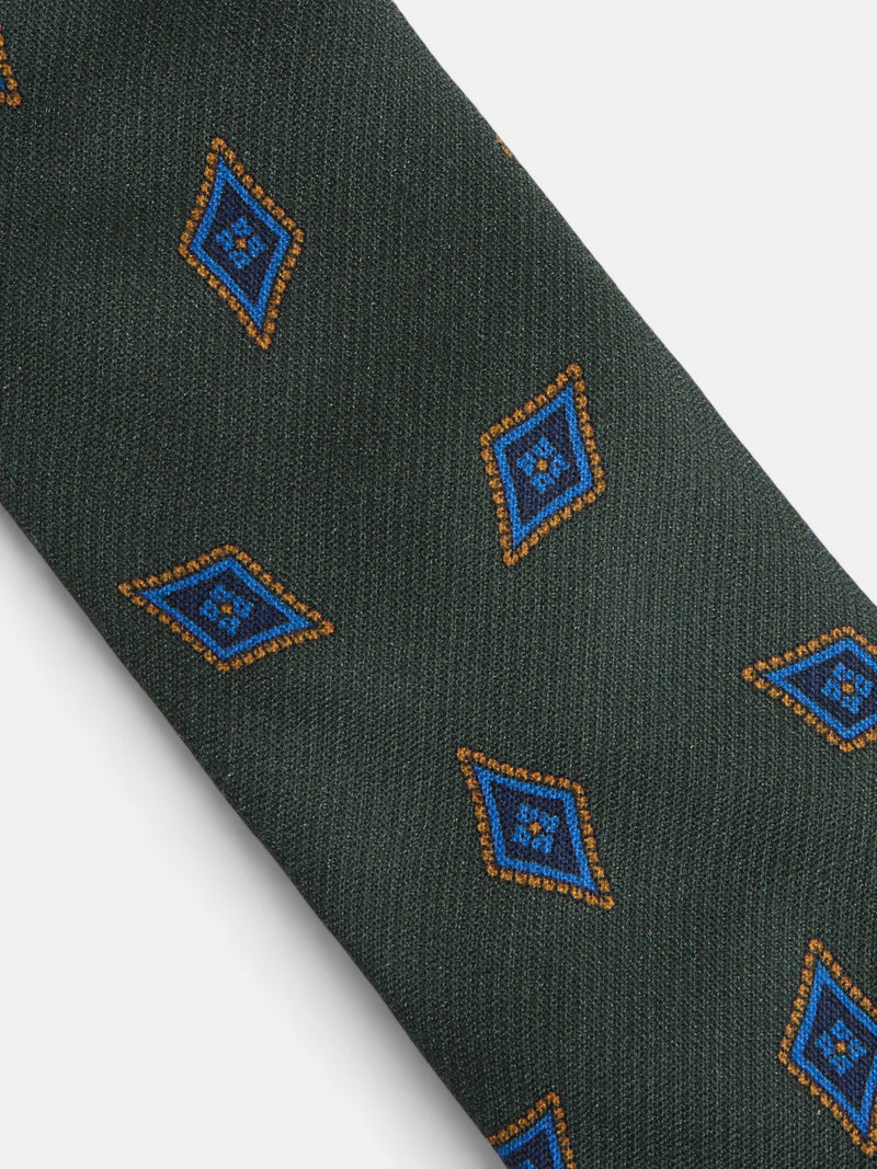 Cravate motif losange vert