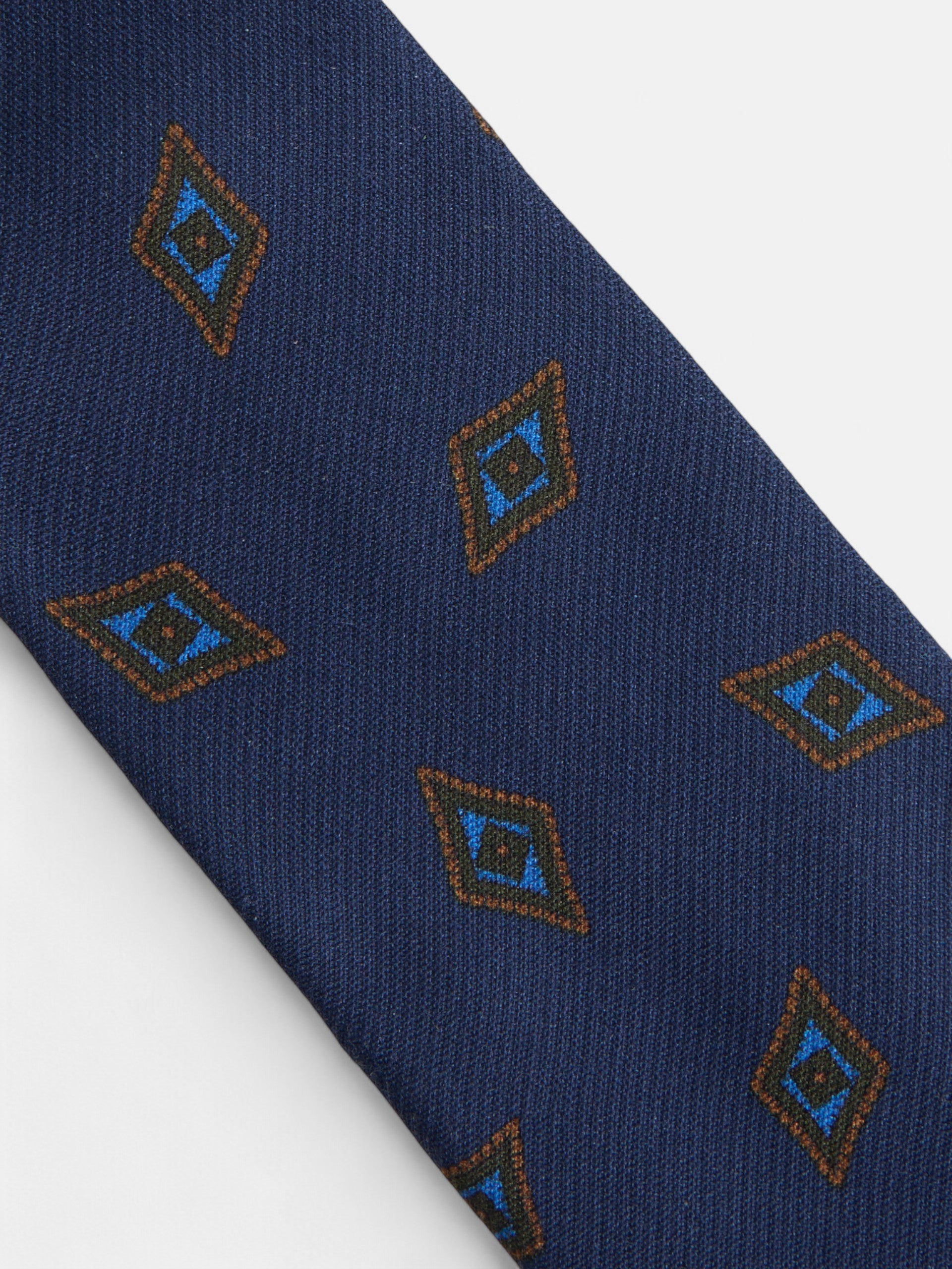 Navy blue diamond pattern tie