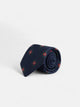 Corbata seda motivo geometrico azul marino