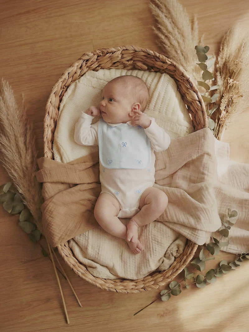 Bavoir bébé mini-raquette bleu ciel