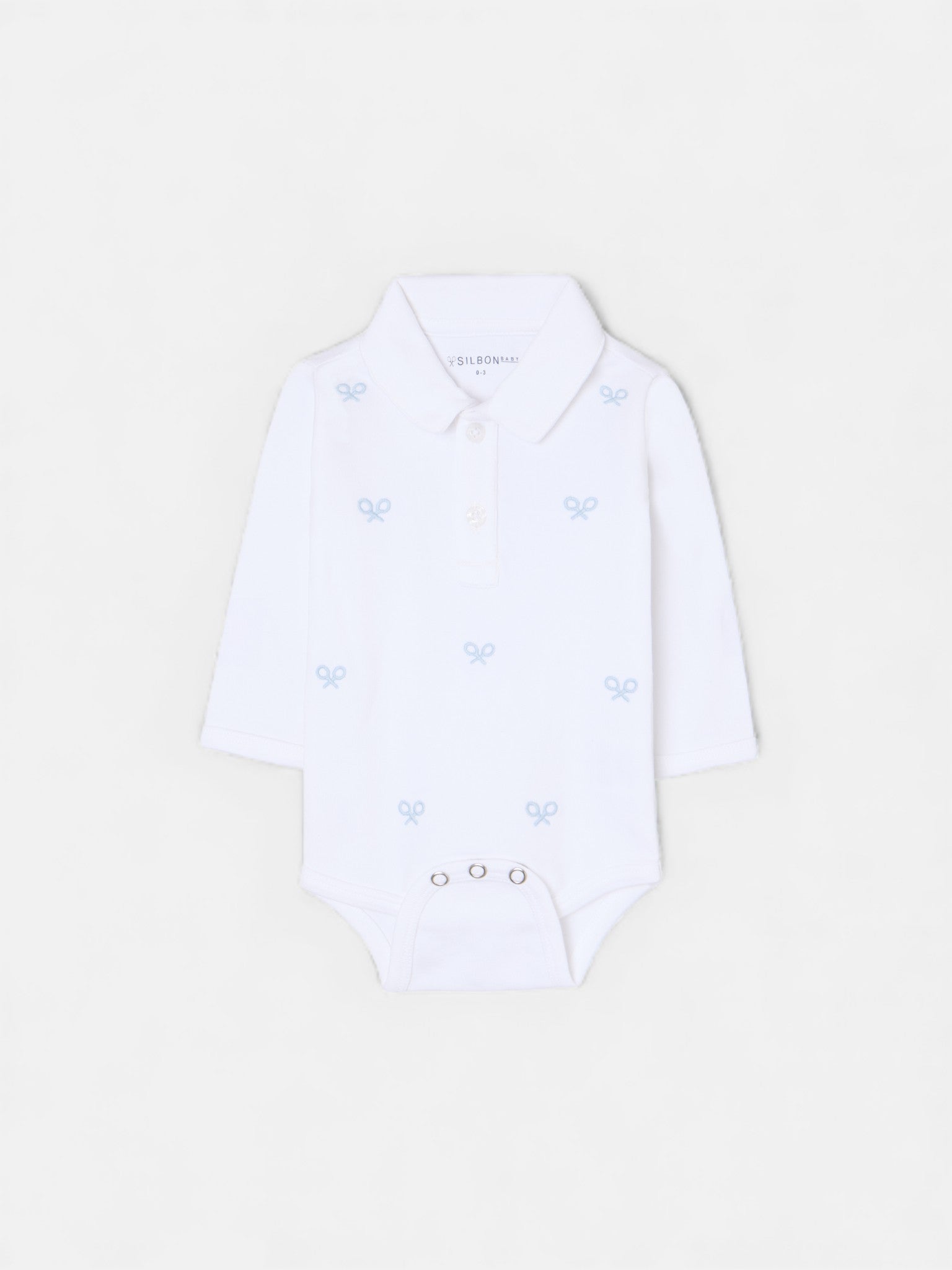 Body baby manga larga multiraqueta azul celeste