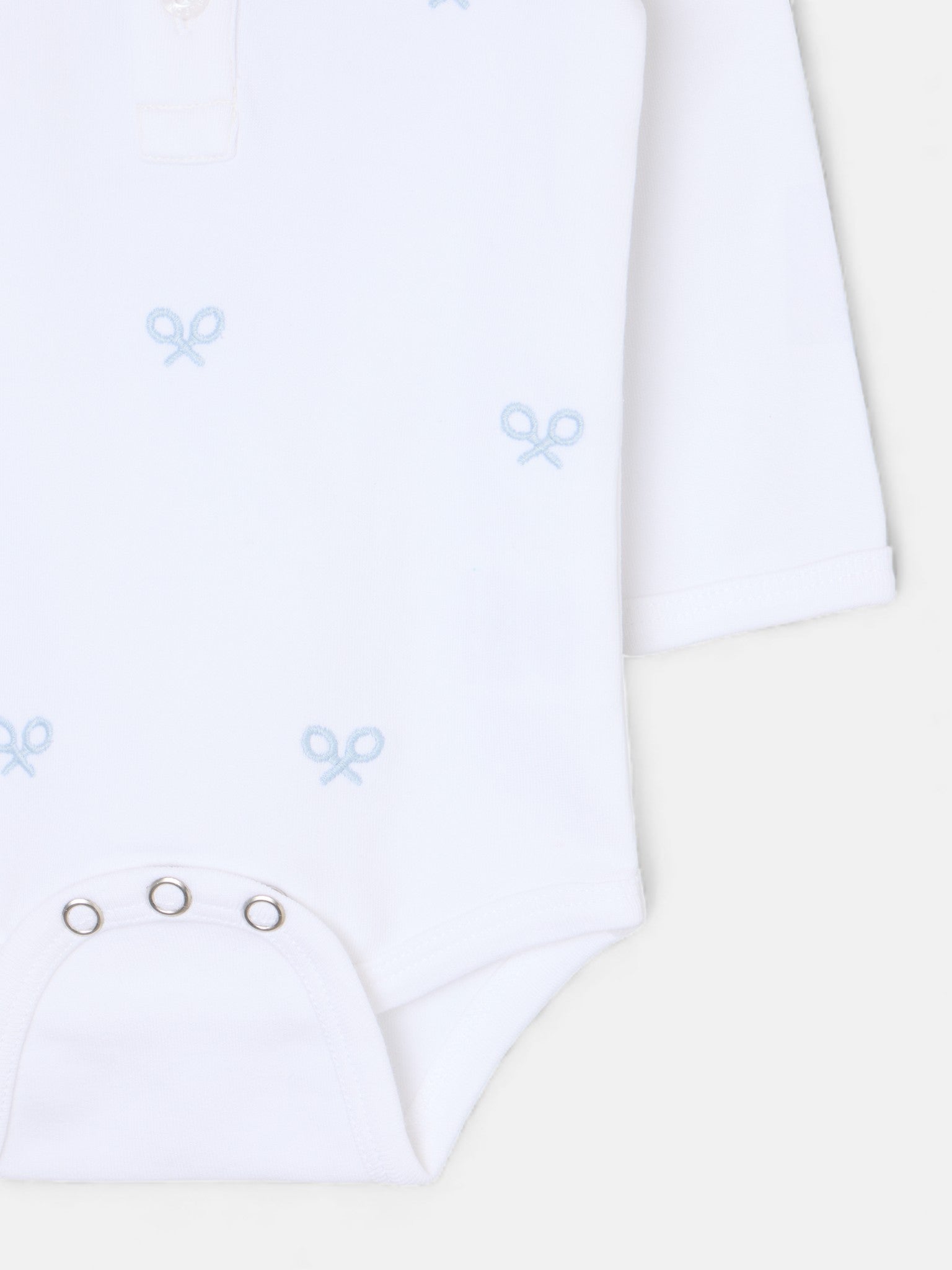 Body baby manga larga multiraqueta azul celeste