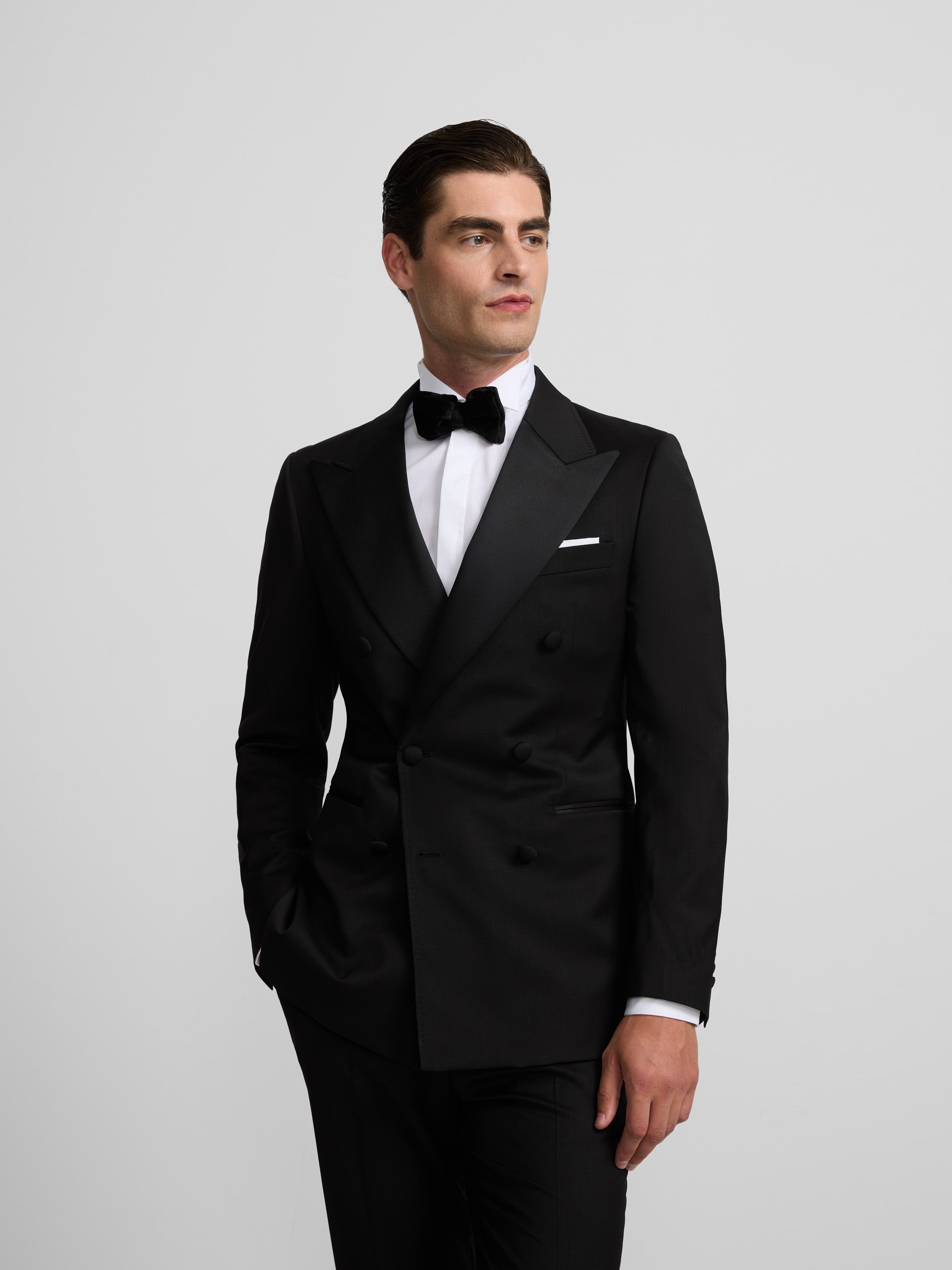 Americana esmoquin cruzado classic negro