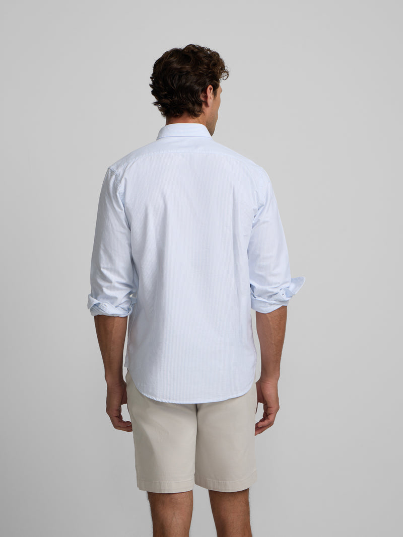 Chemise sport oxford coupe régulière rayures bleu ciel