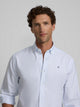 Camisa sport oxford regular fit rayas celeste