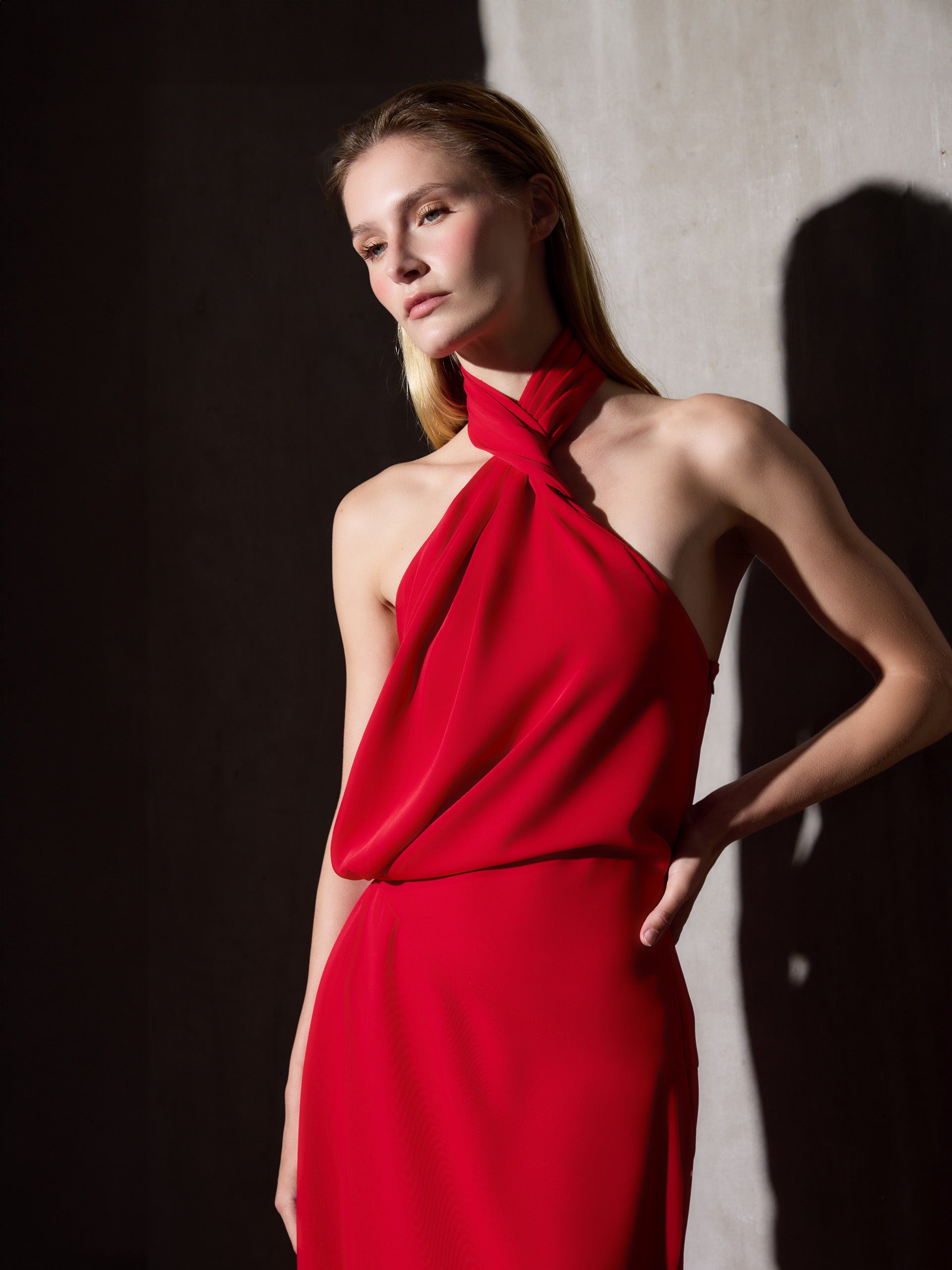 Robe CaprileXSilbon dos nu rouge