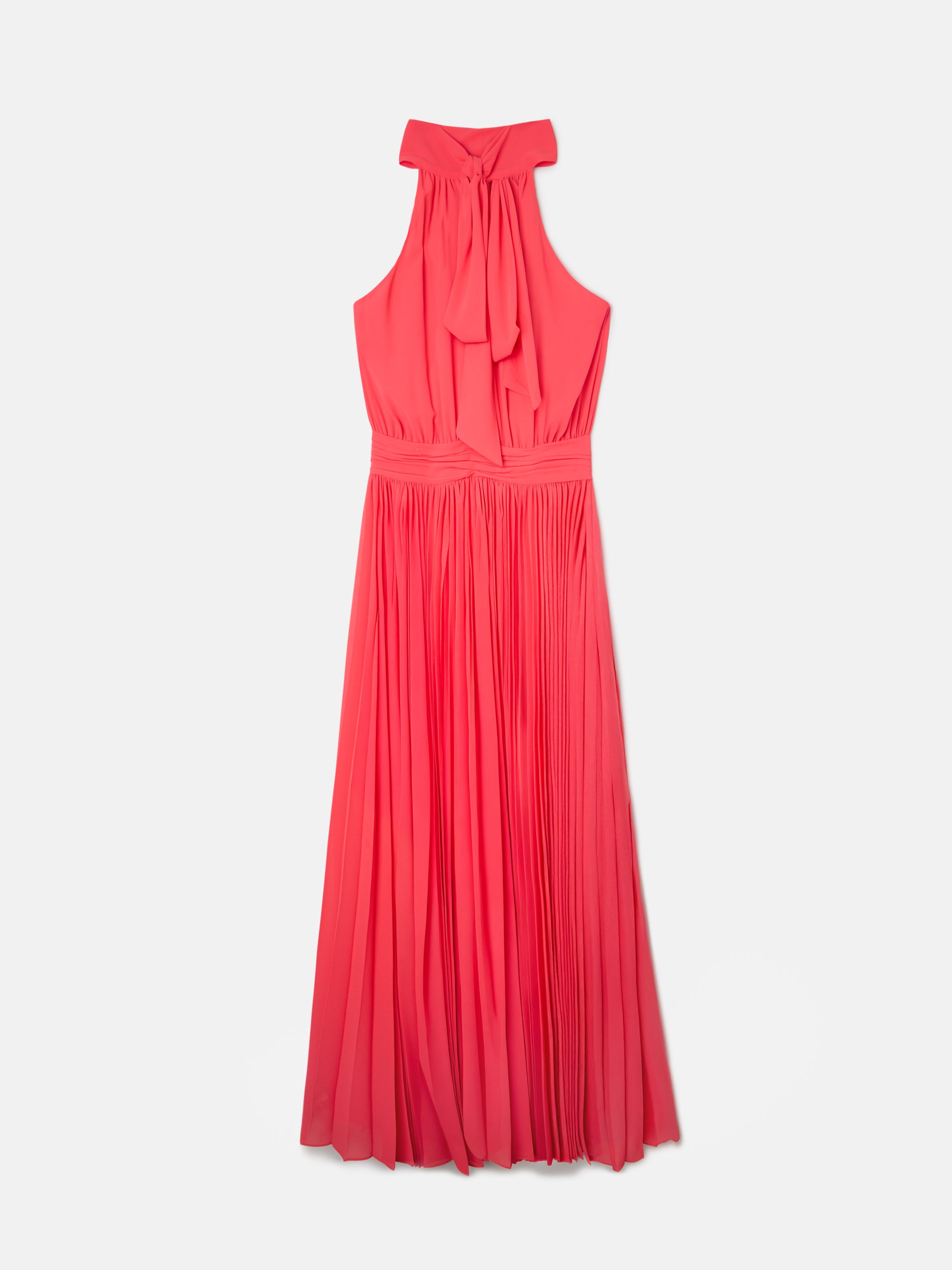 Robe plissée CaprileXSilbon avec nœud corail