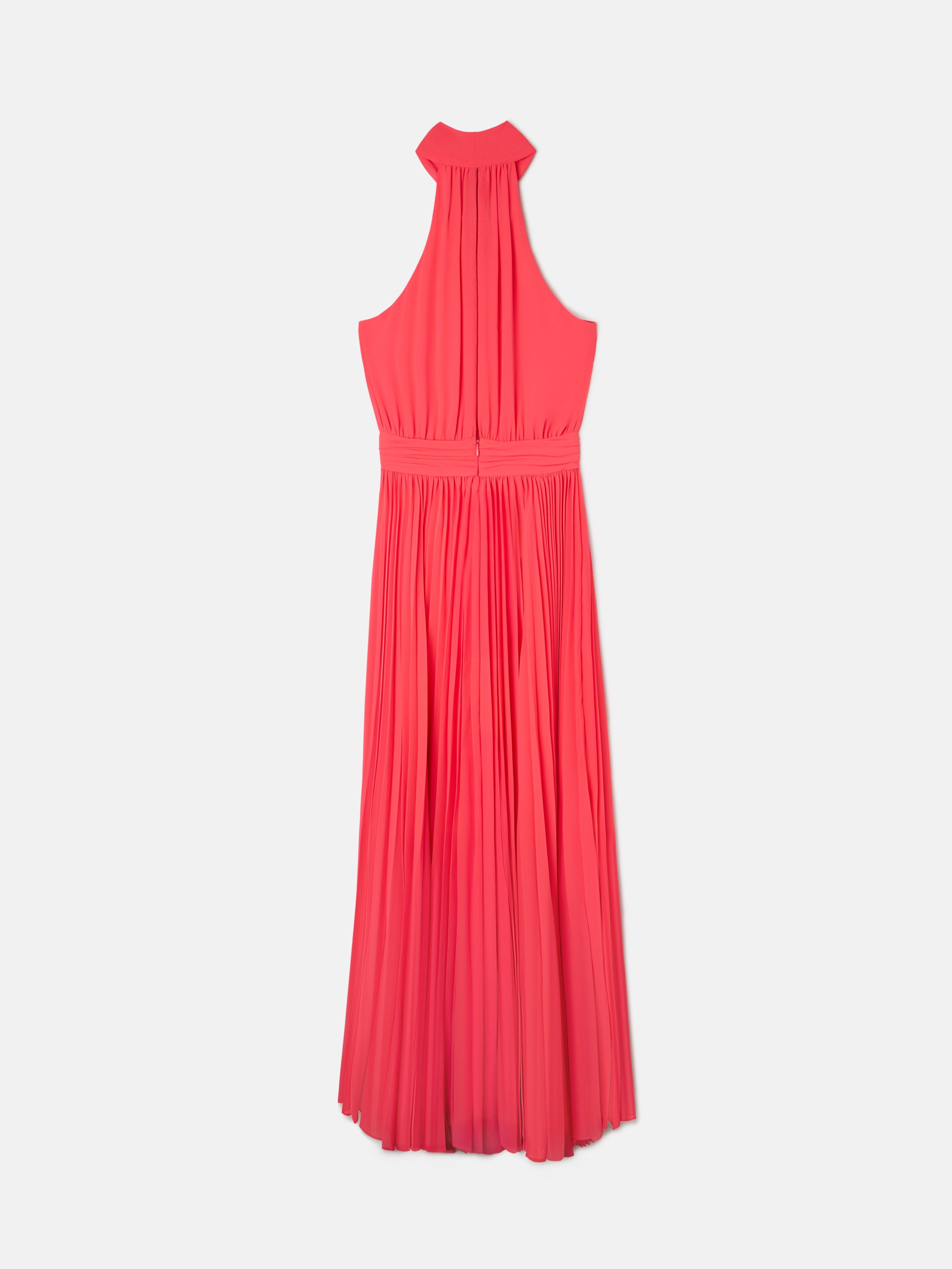Robe plissée CaprileXSilbon avec nœud corail