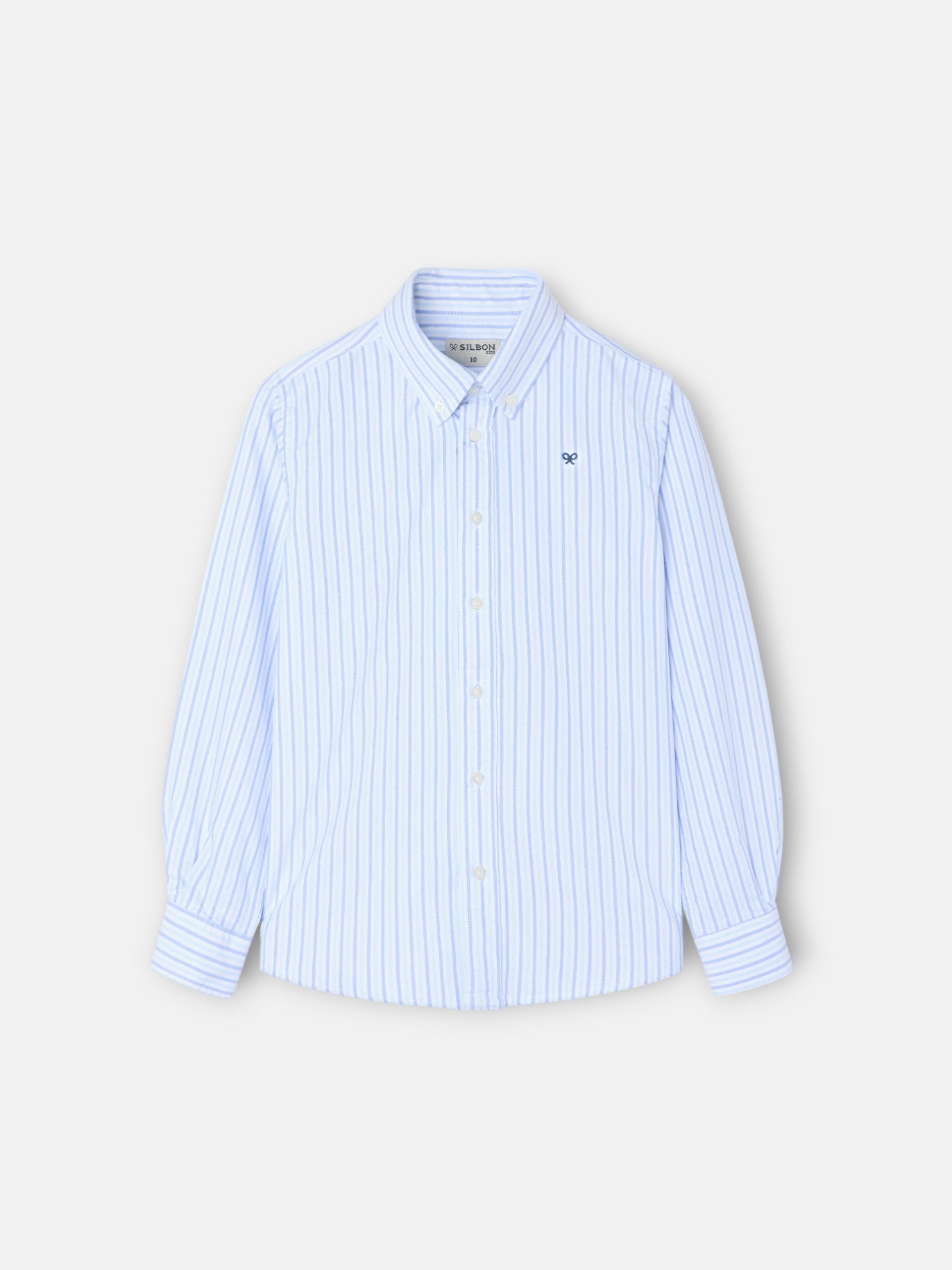 Camisa sport criança oxford riscas azul navy