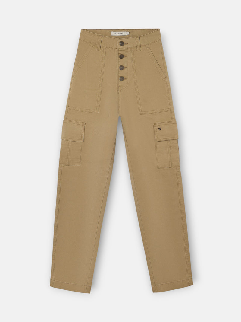Pantalon cargo beige