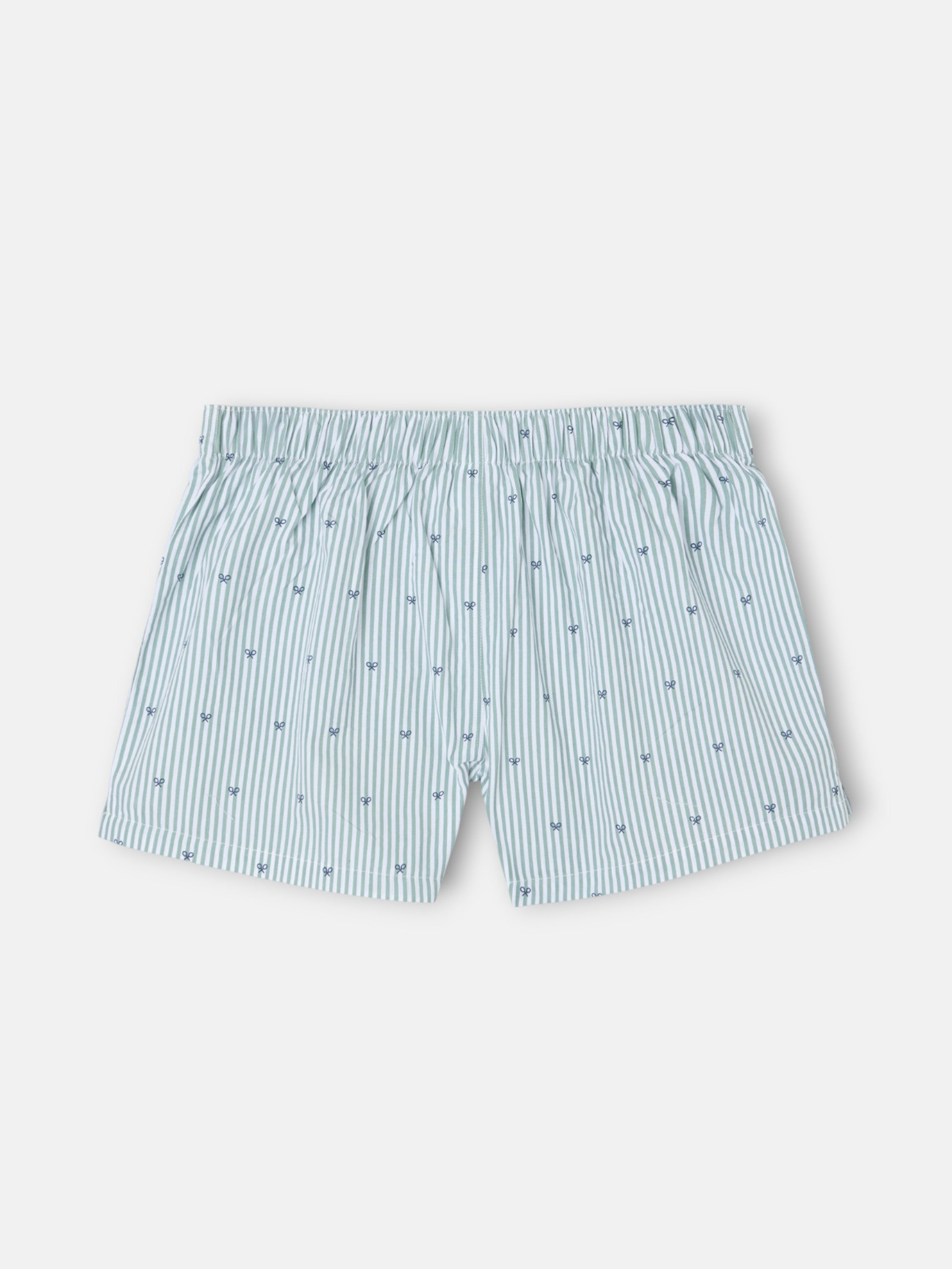 Boxer rayé raquettes vert