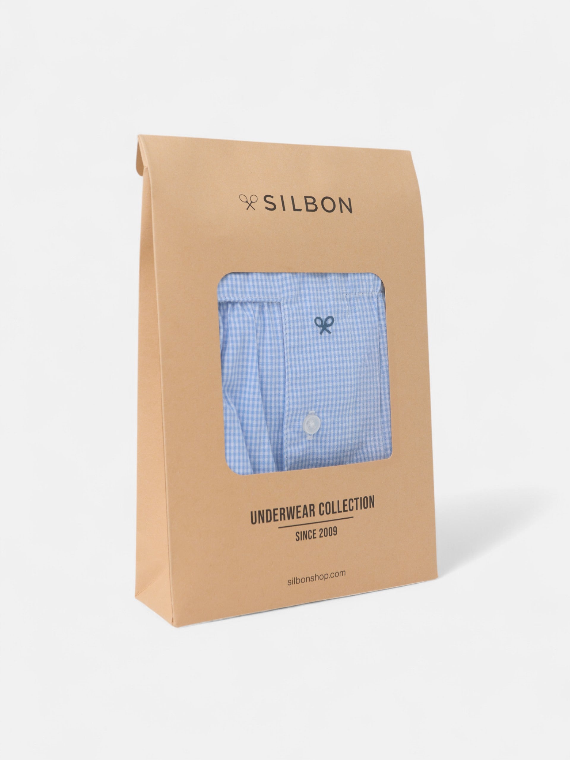 Calzoncillo mini cuadro azul celeste
