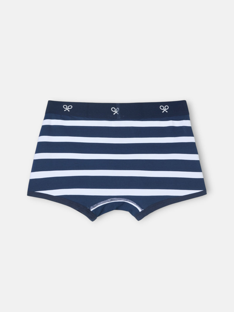 Navy striped boxer