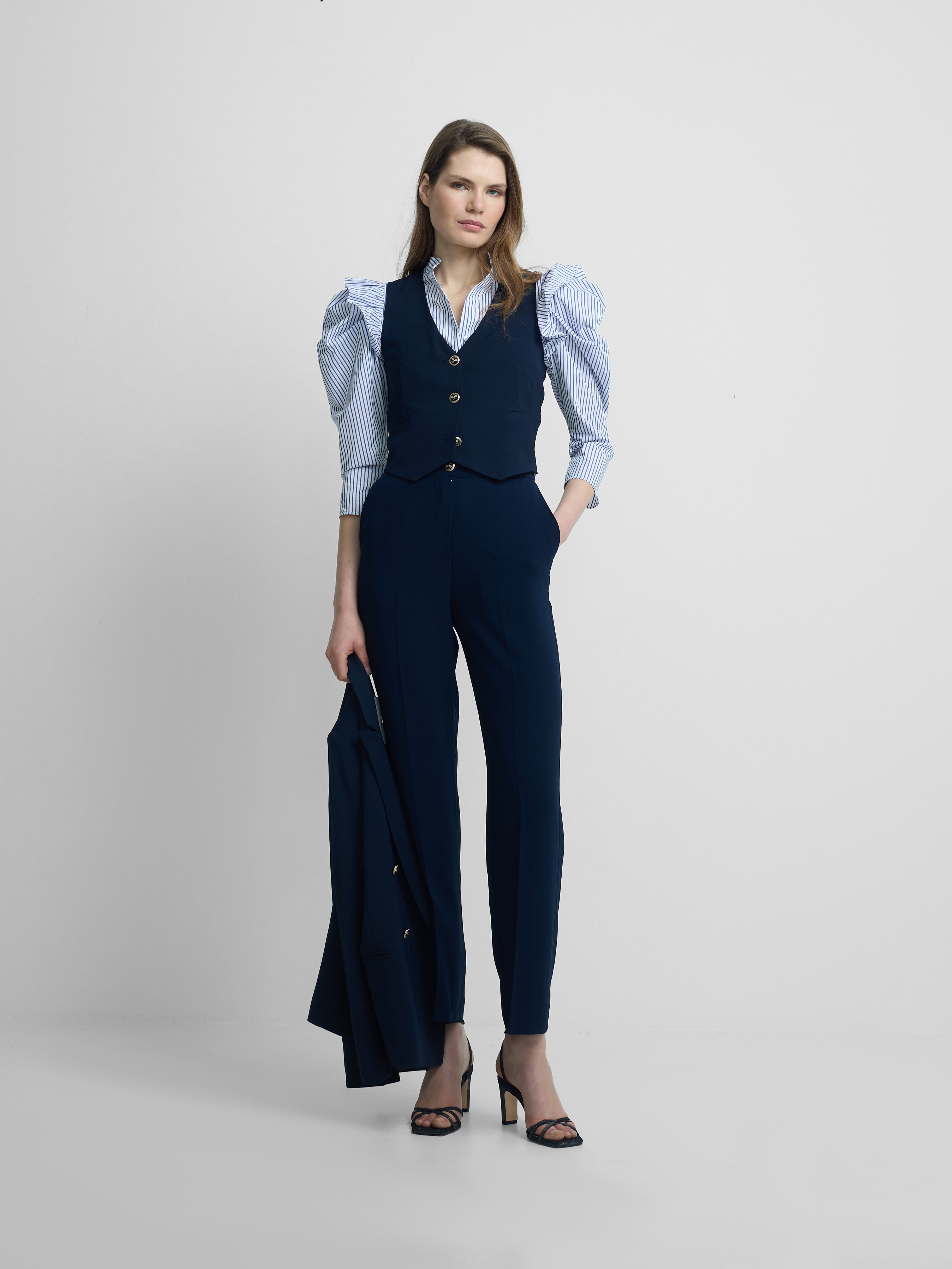 Chaleco woman clasico azul marino