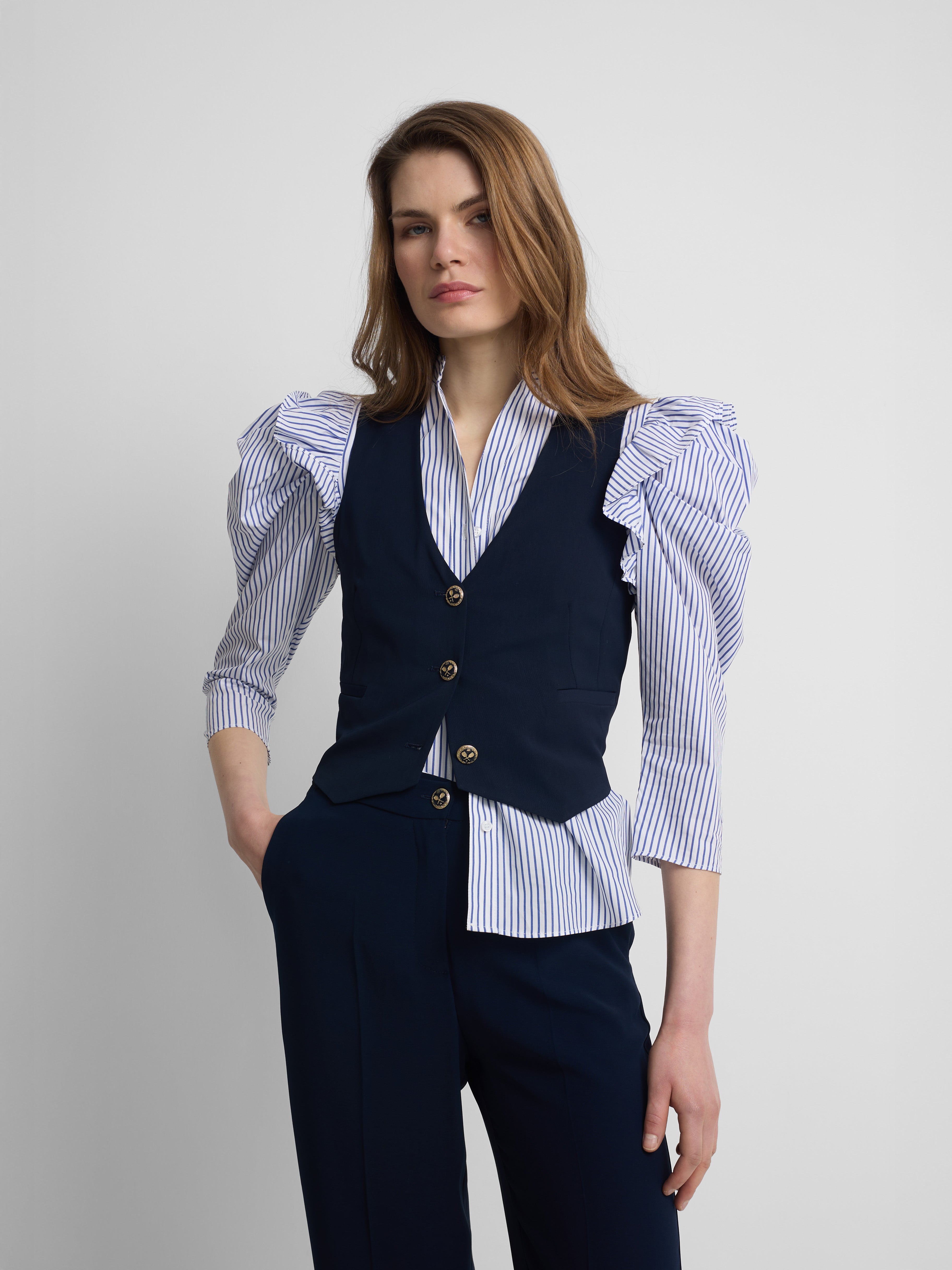 Chaleco woman clasico azul marino