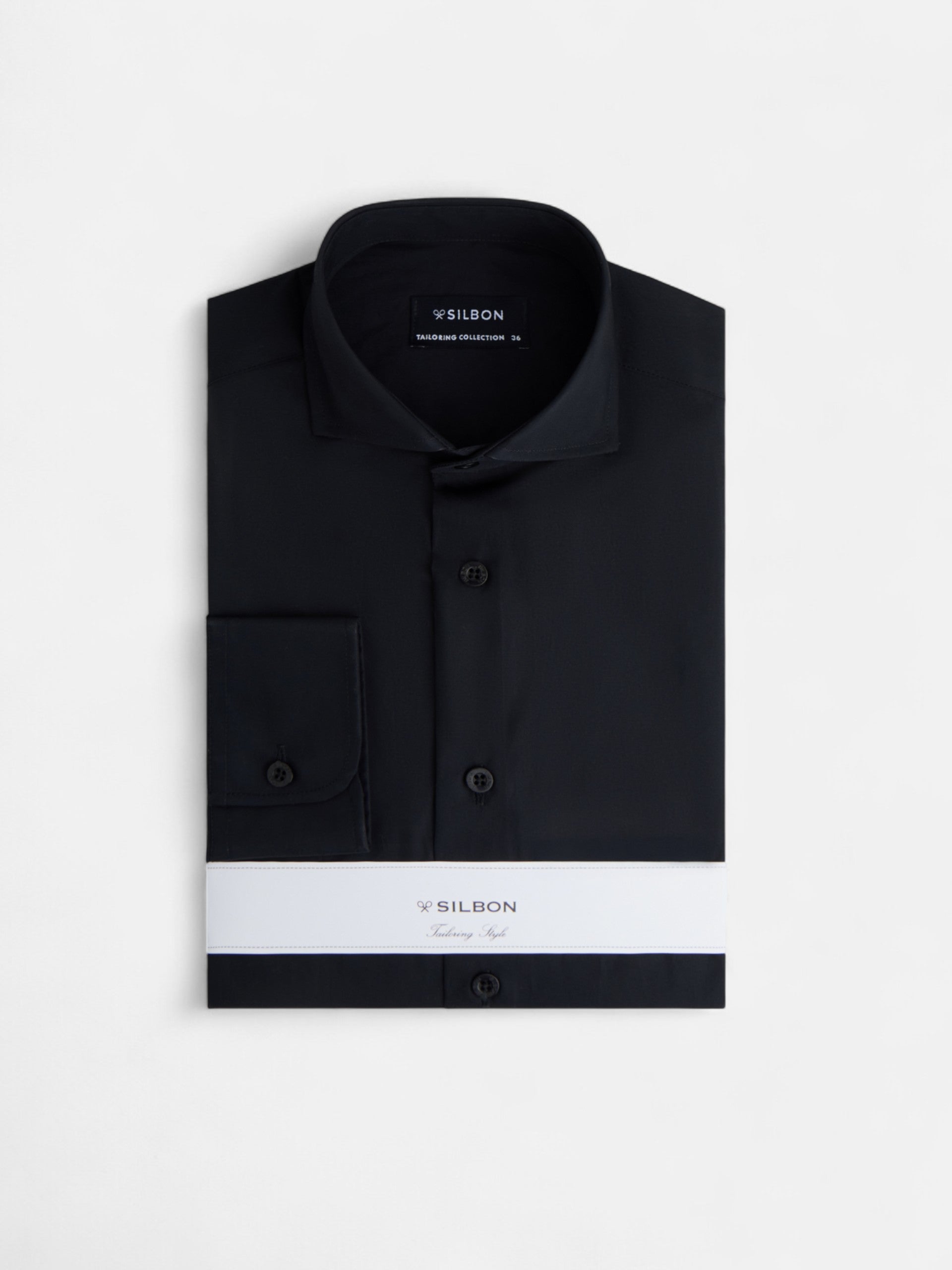 Camisa vestir lisa negra