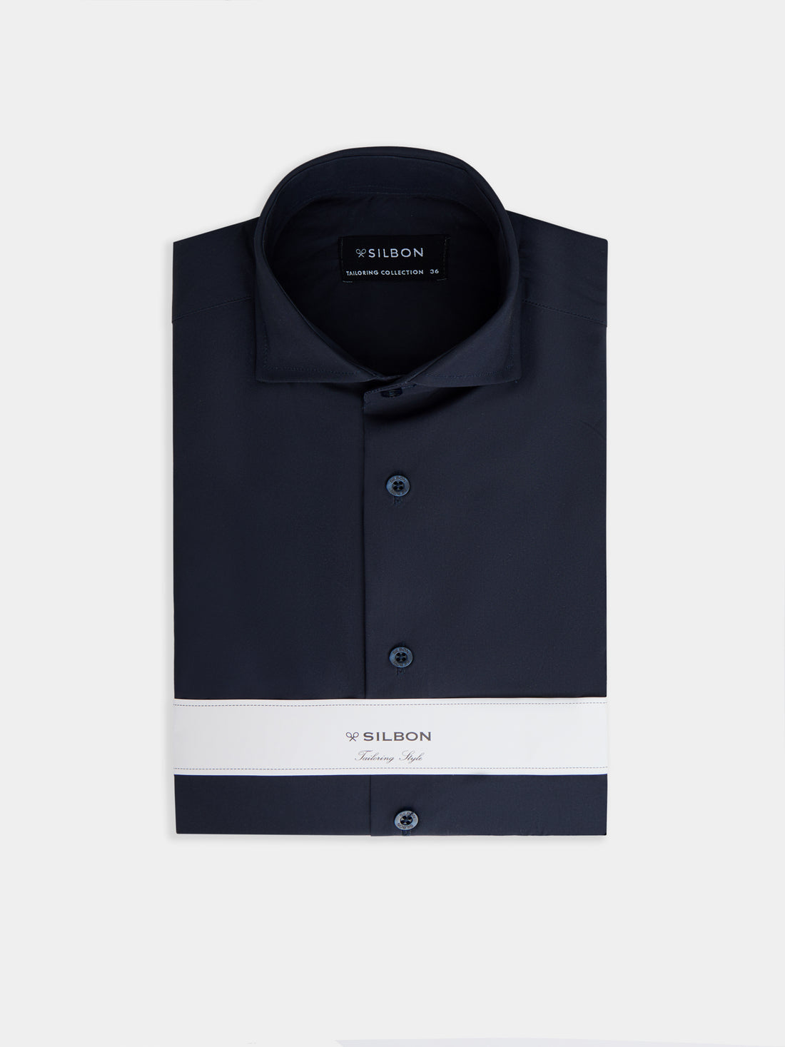 Camisa de vestir lisa azul-marinho