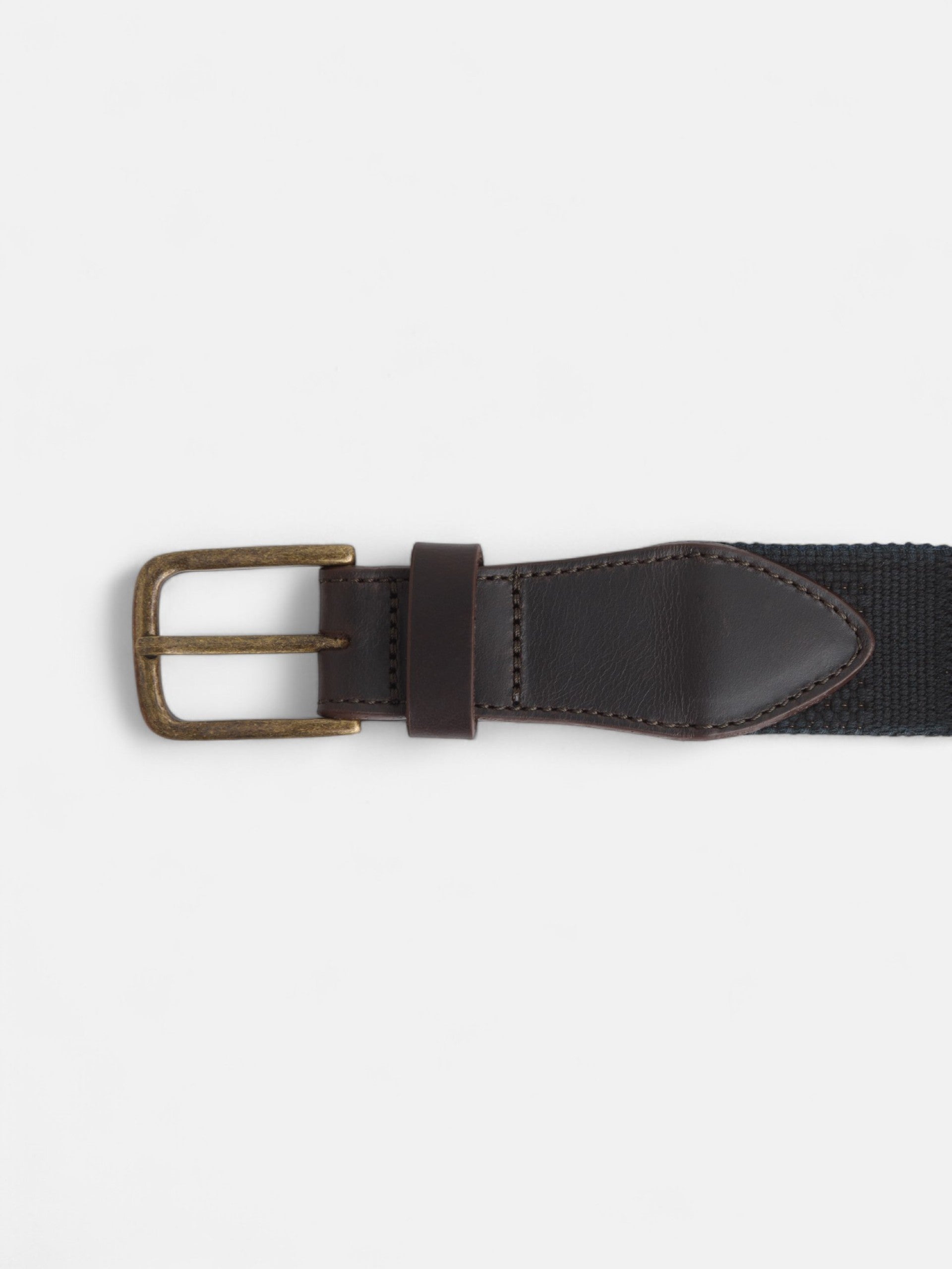 Cinturon piel lona azul indigo