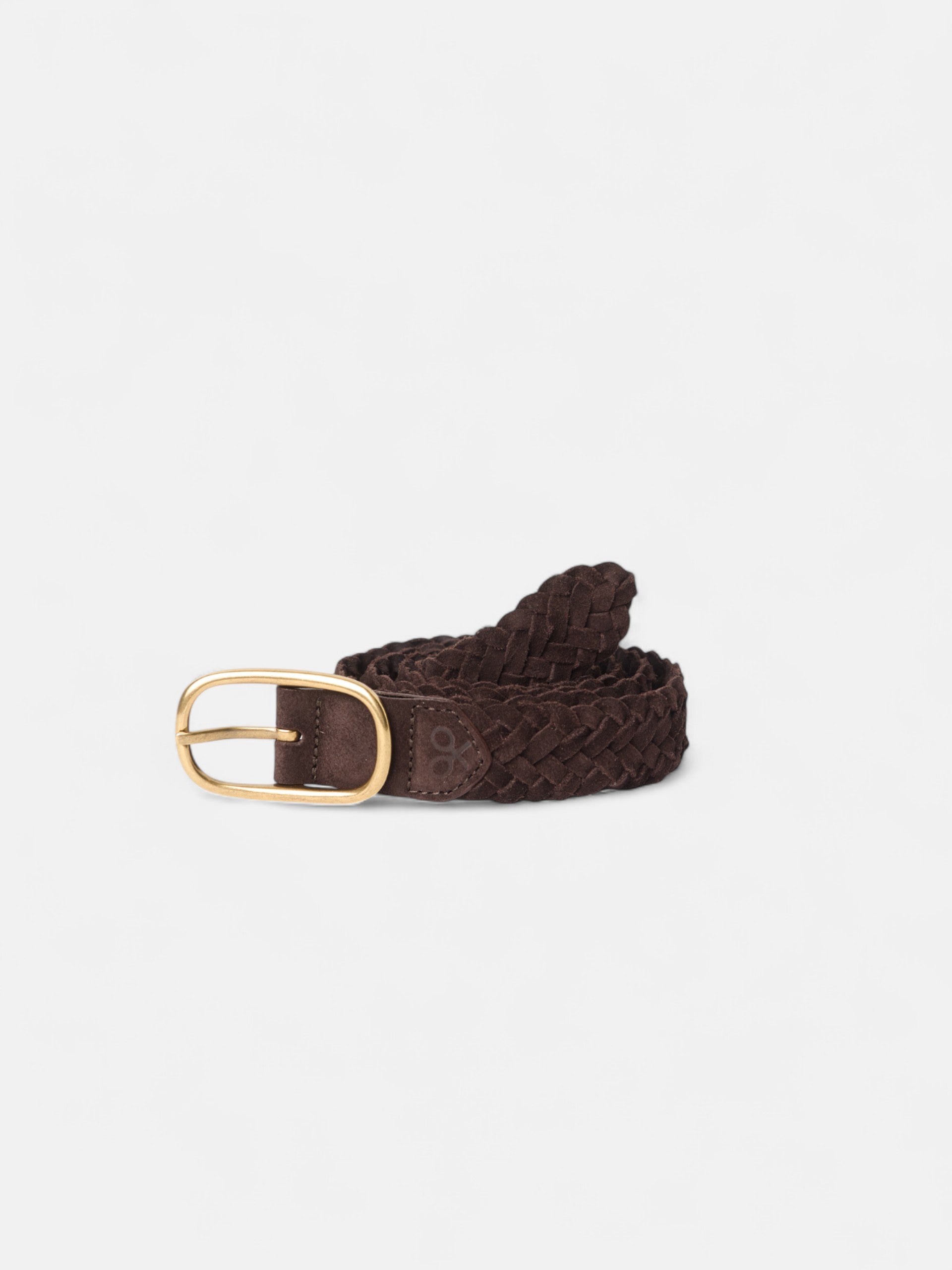 Ceinture tressée en cuir suédé