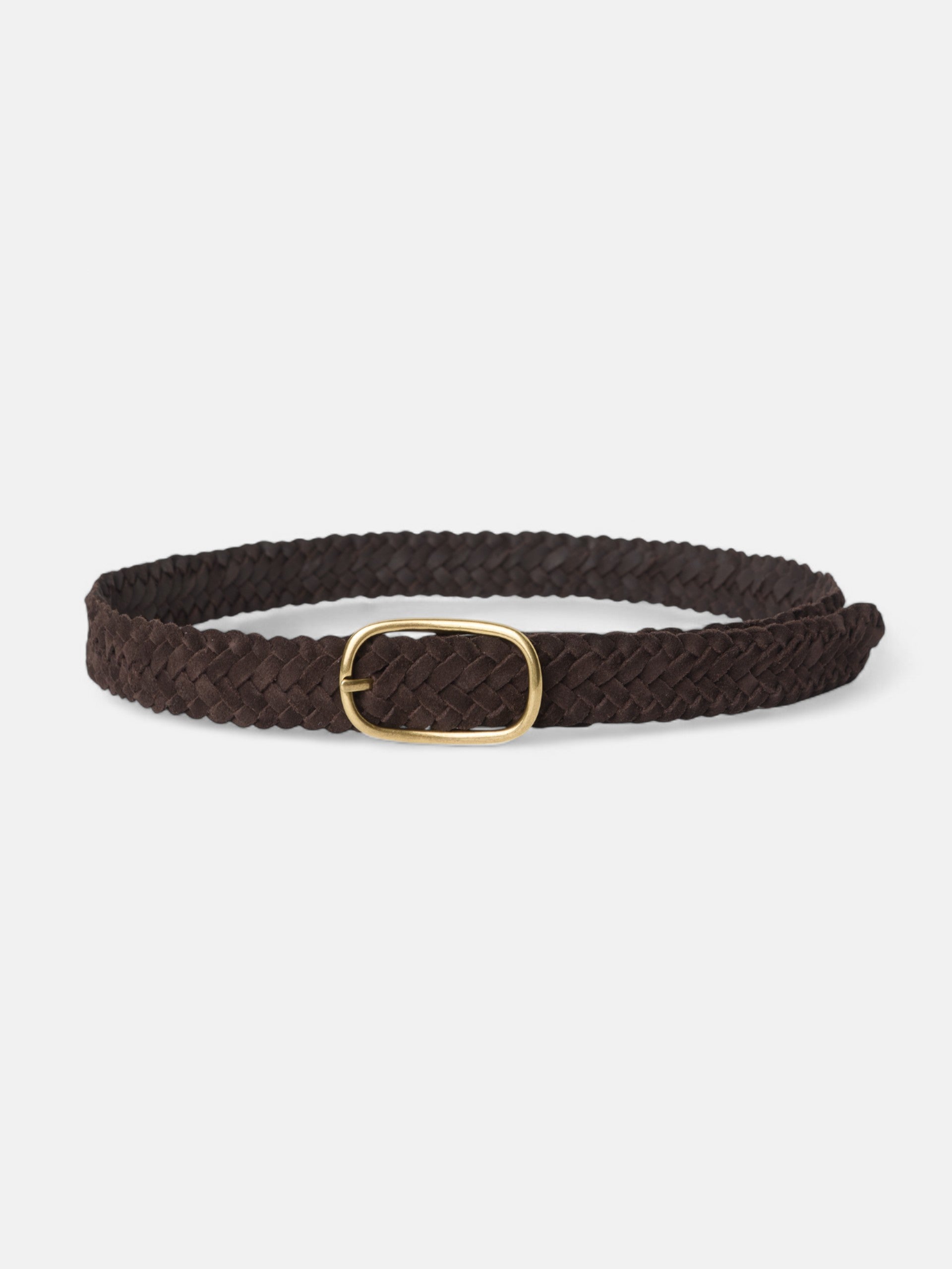 Ceinture tressée en cuir suédé