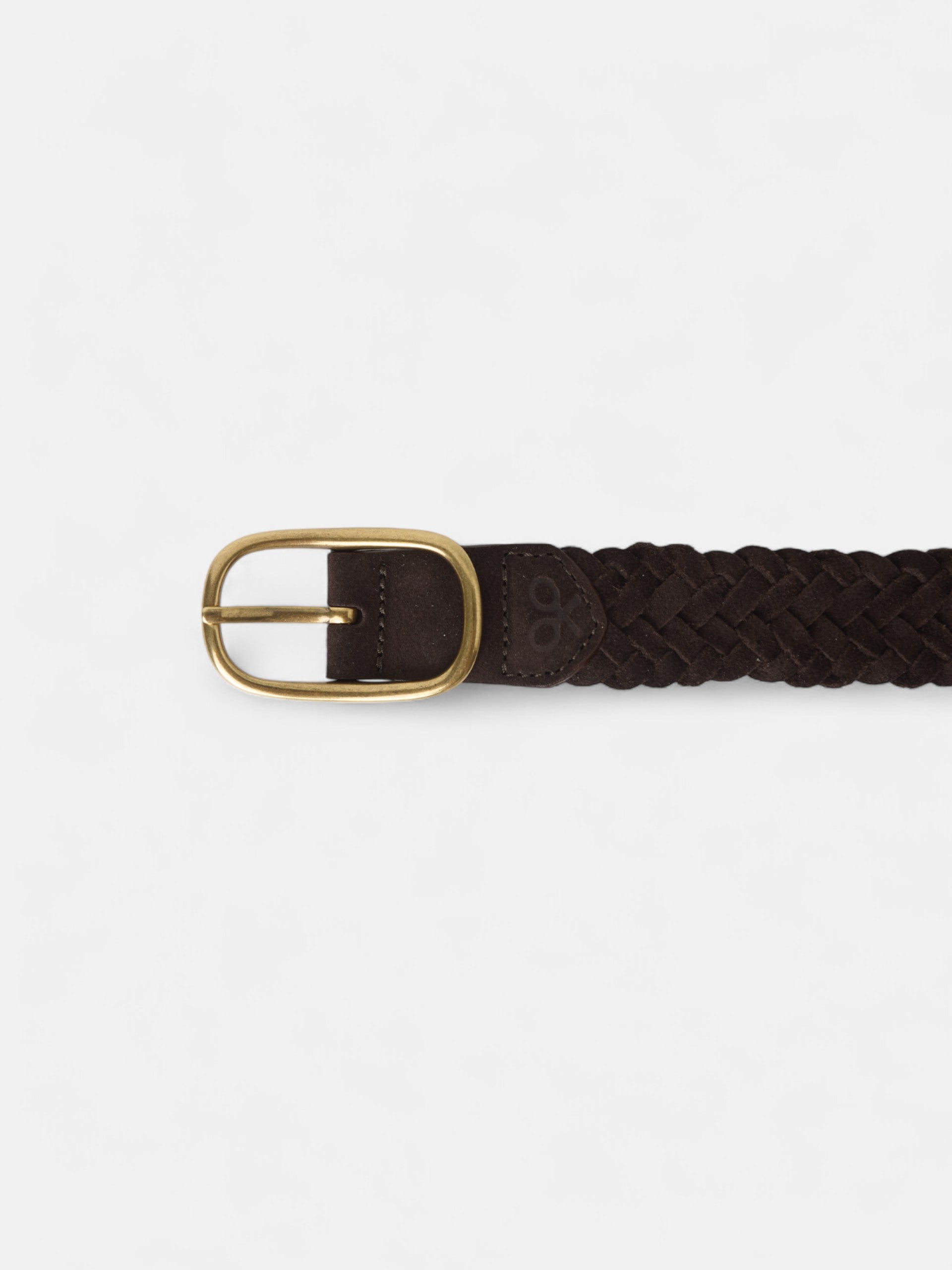 Ceinture tressée en cuir suédé
