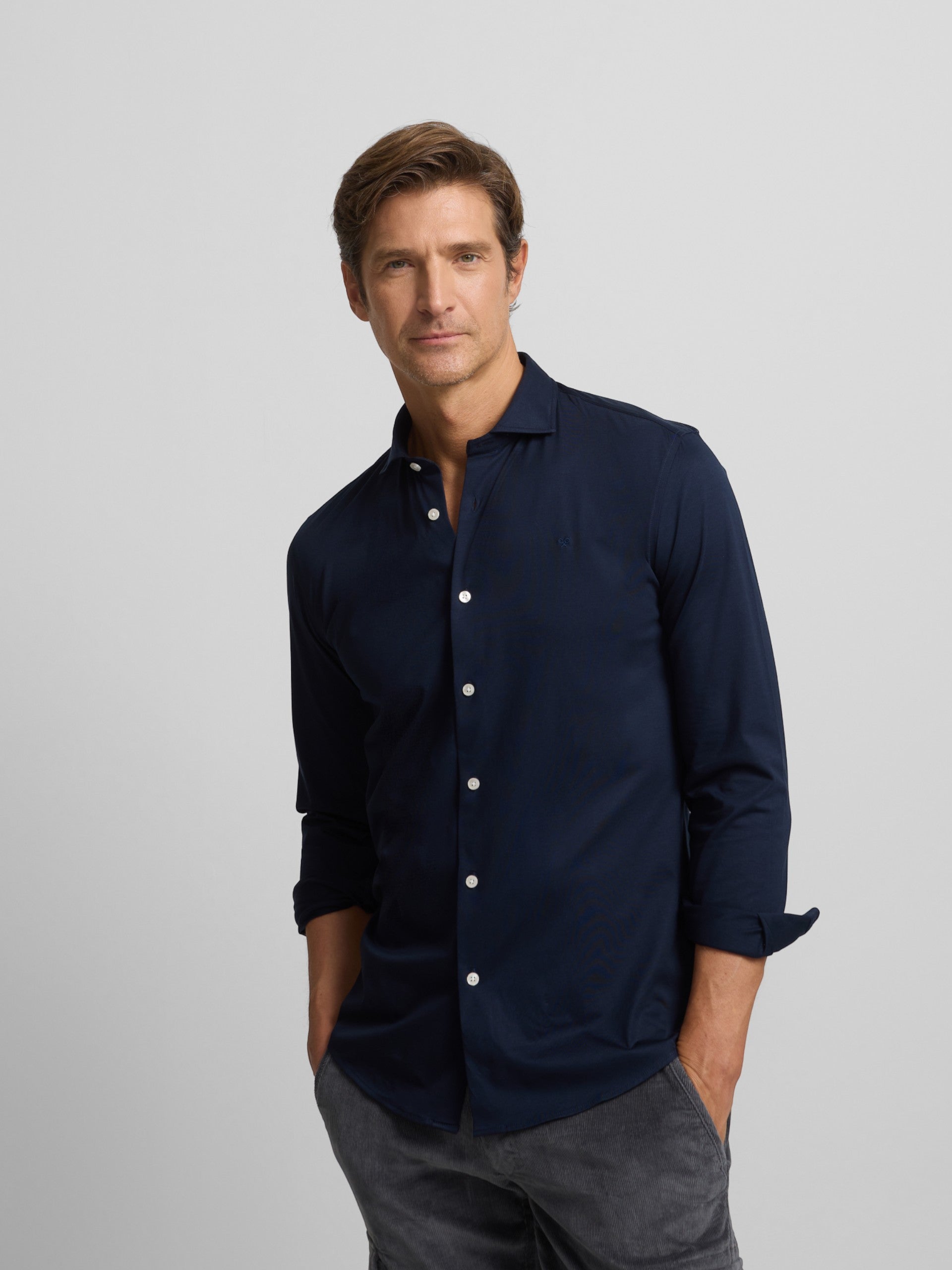 Camisa sport técnica azul marino