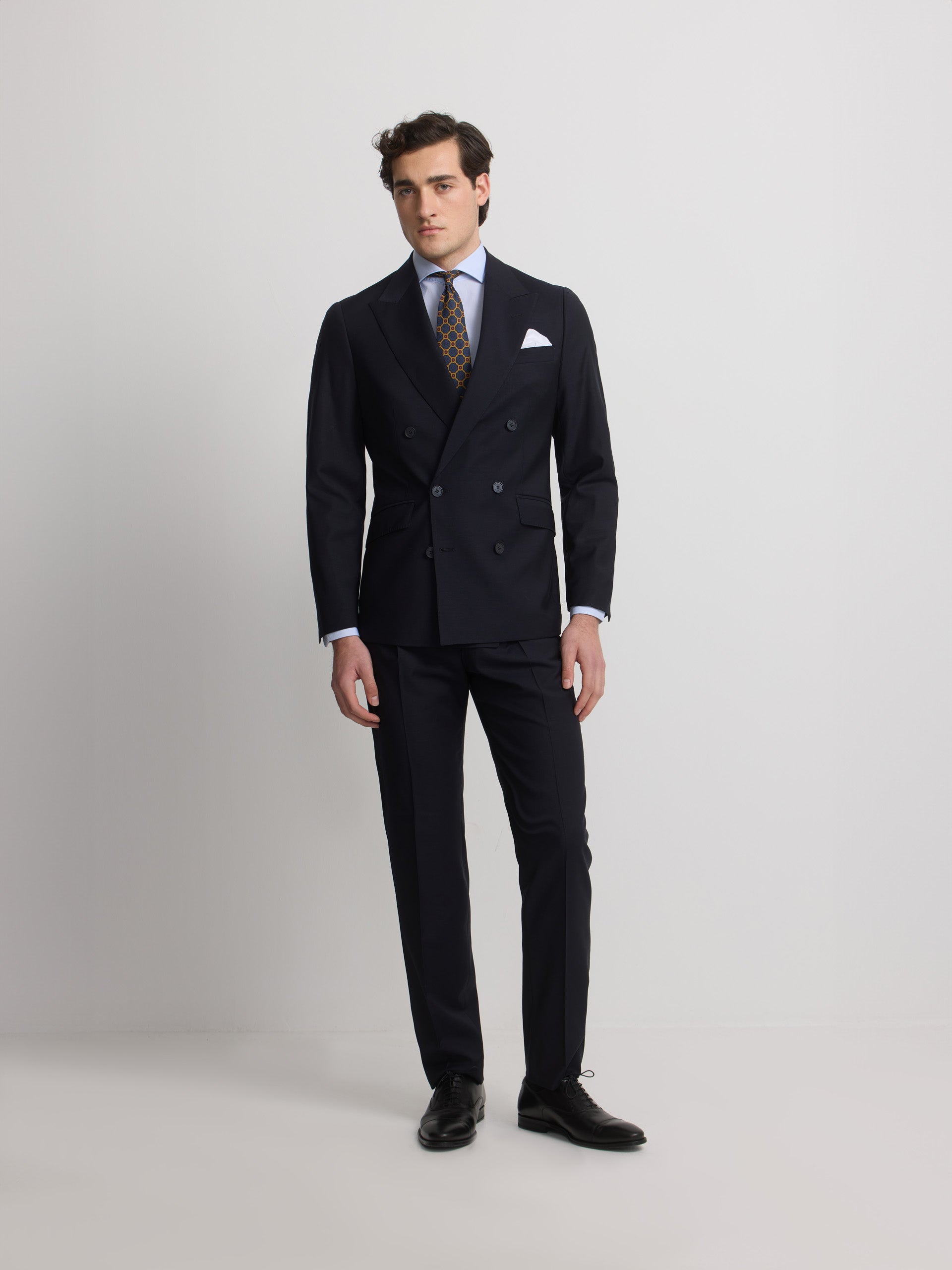 Americana traje cruzado stretch navy