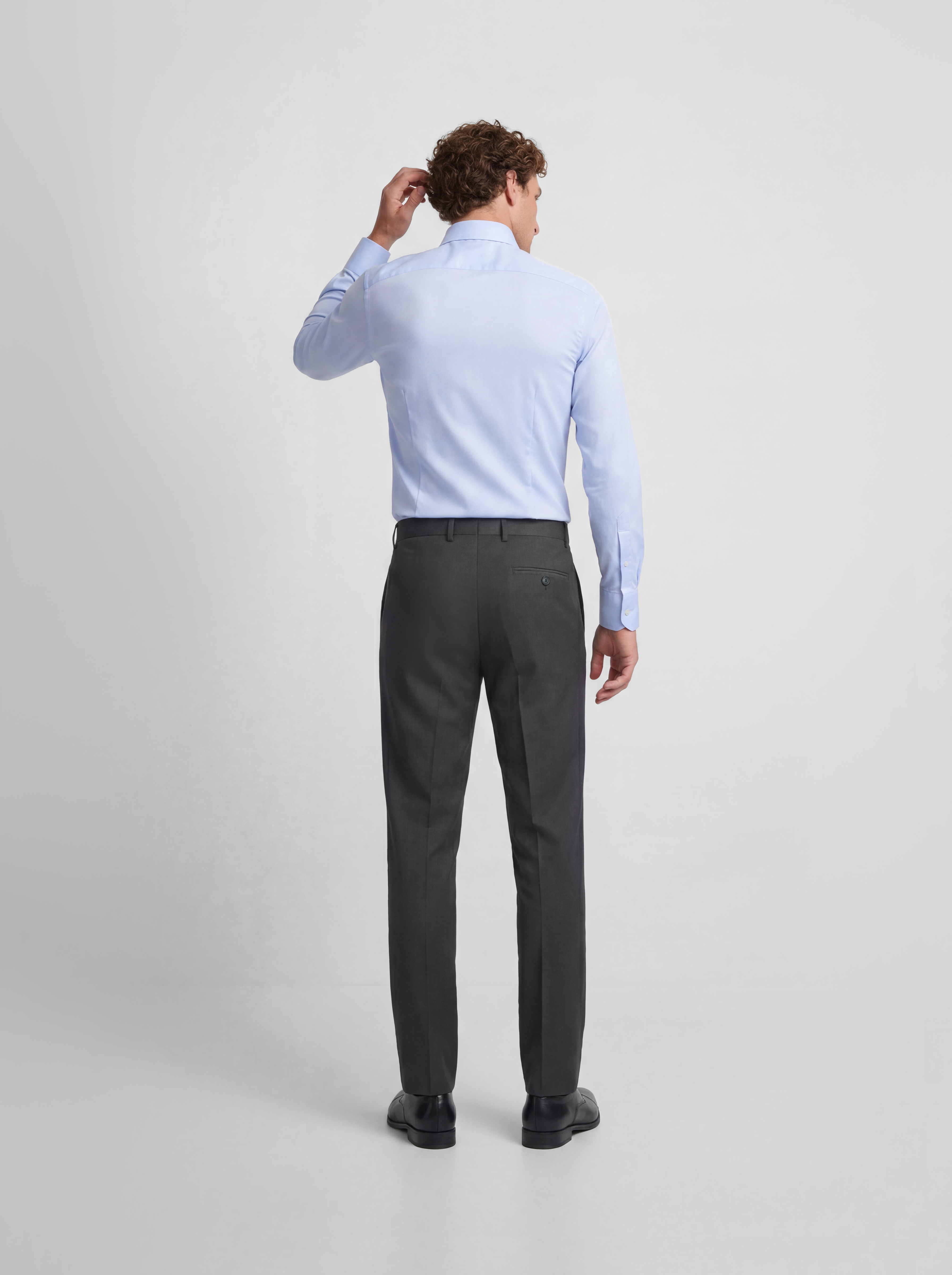 Pantalon traje cruzado stretch grey