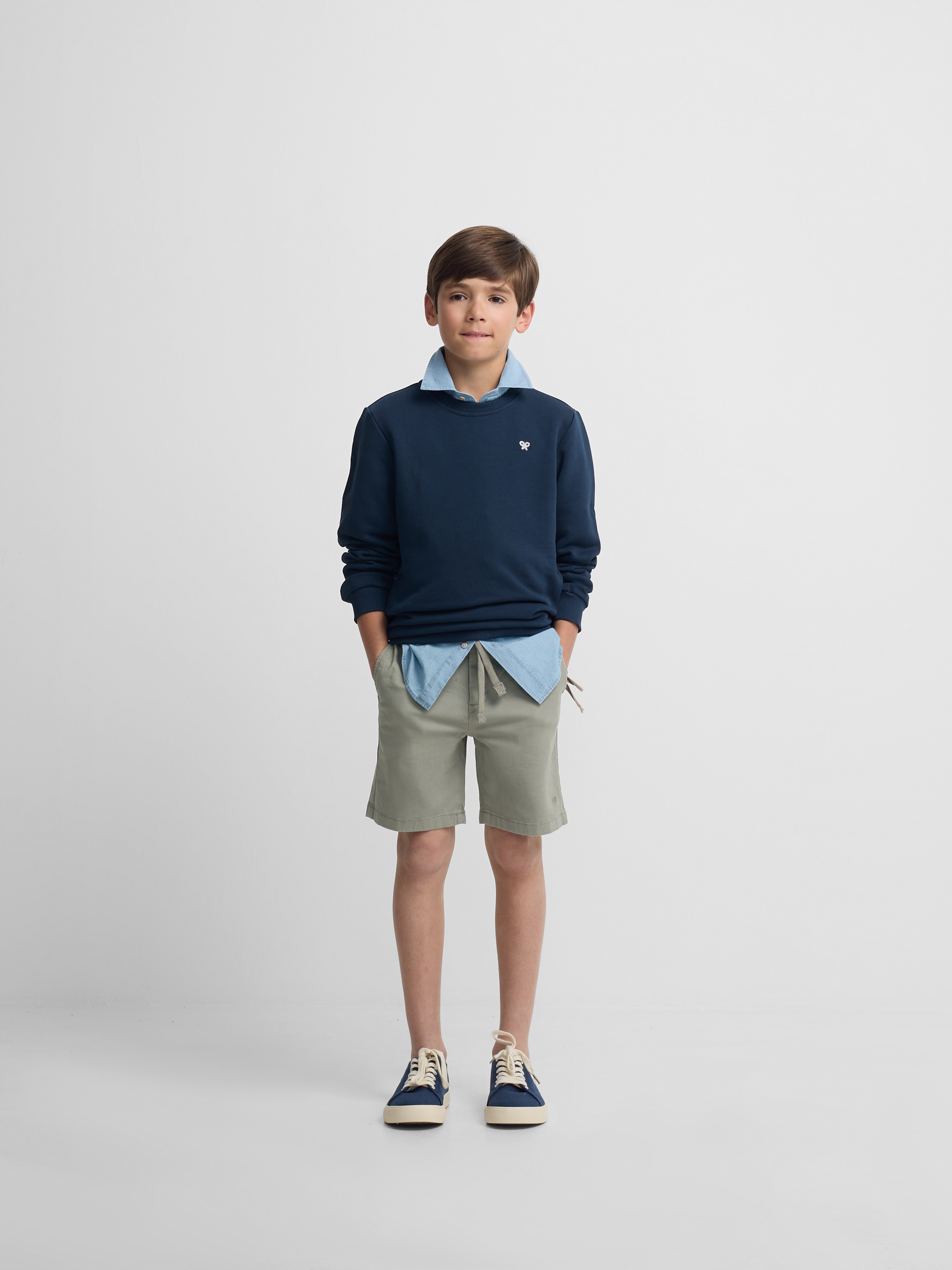 Sudadera kids minilogo rizo azul marino
