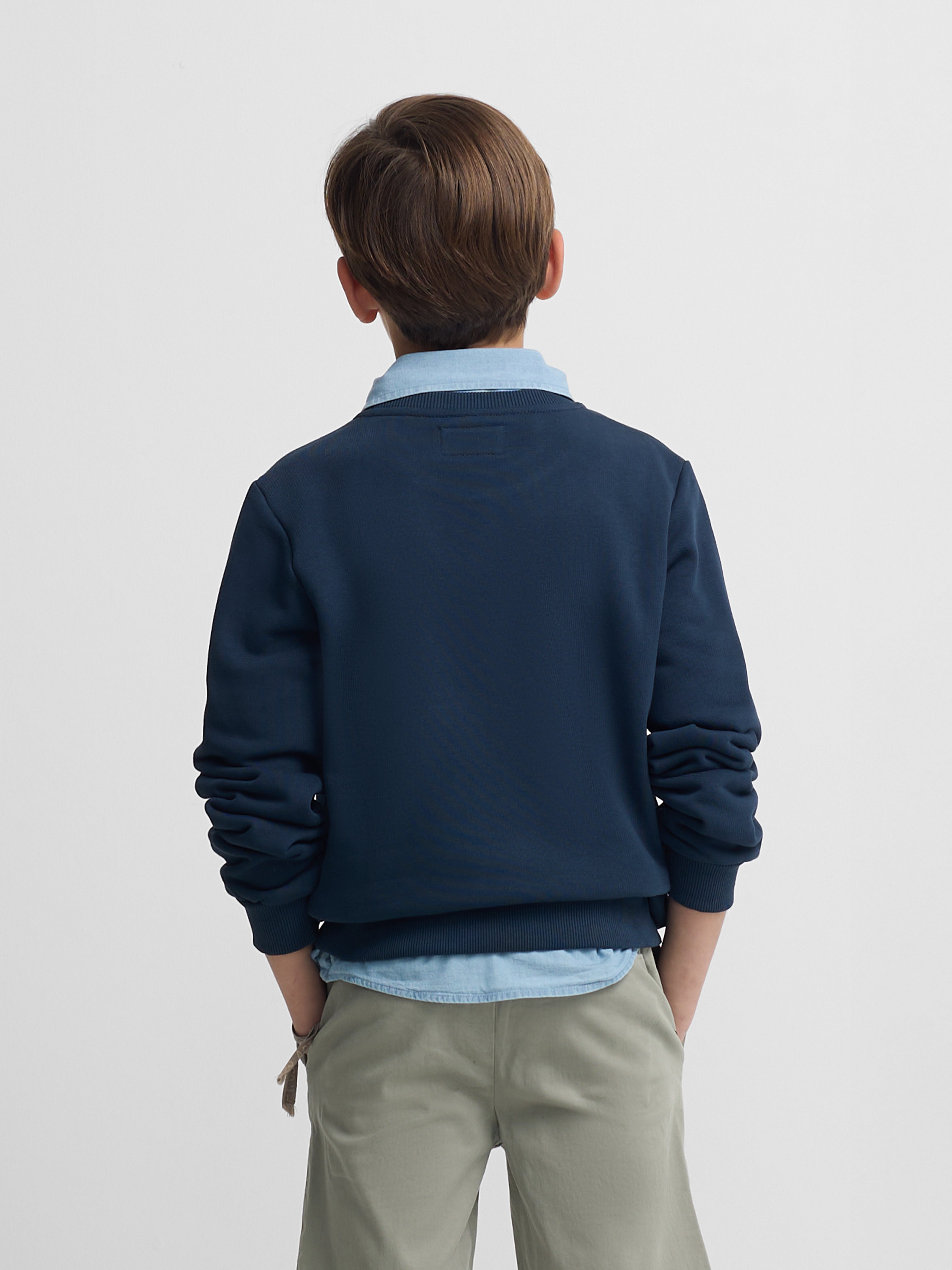 Sudadera kids minilogo rizo azul marino