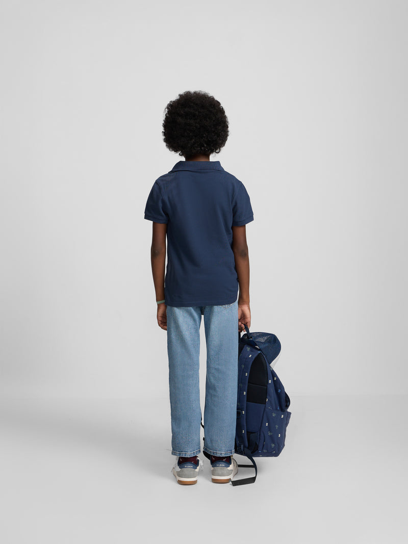 Polo enfant classique mini-raquette bleu marine
