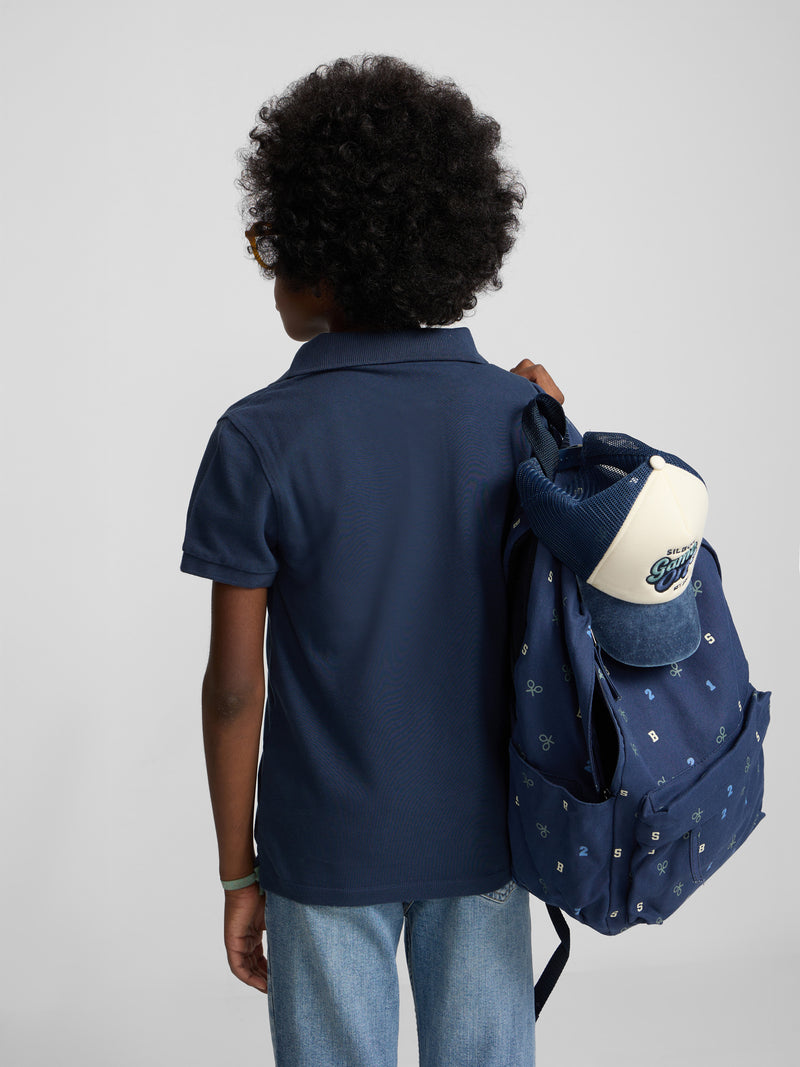 Polo enfant classique mini-raquette bleu marine