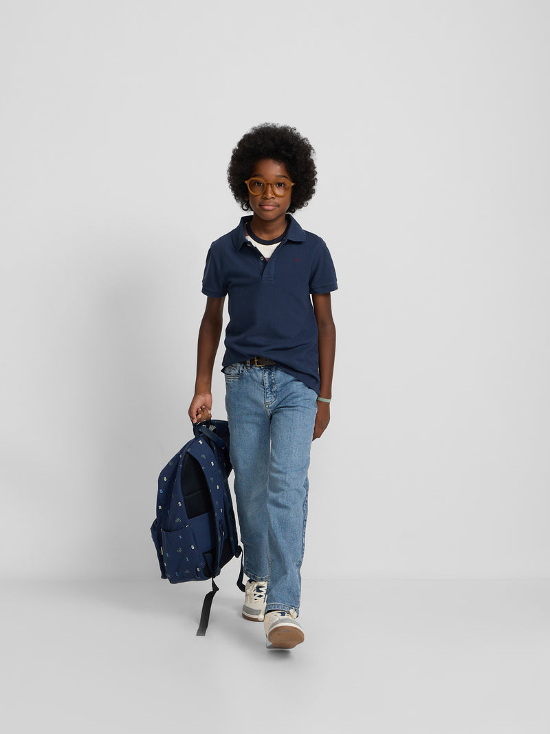 Polo enfant classique mini-raquette bleu marine