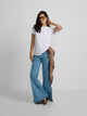 Denim culotte trousers with pockets