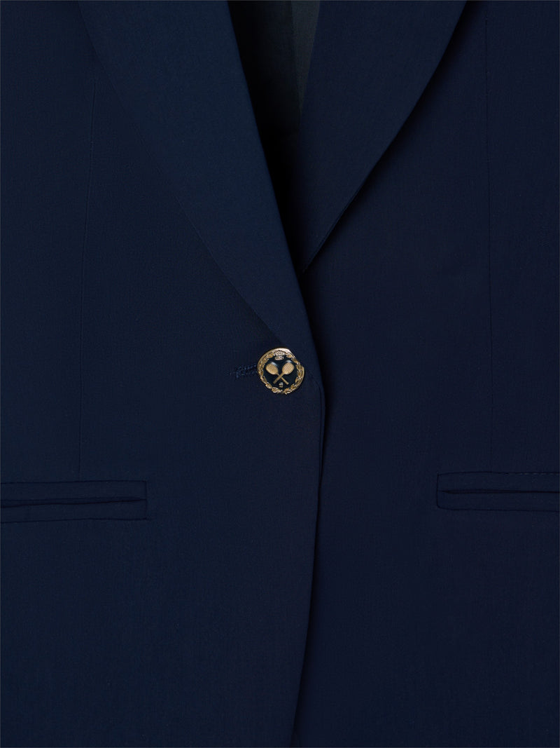Veste blazer femme classique droite bleu marine