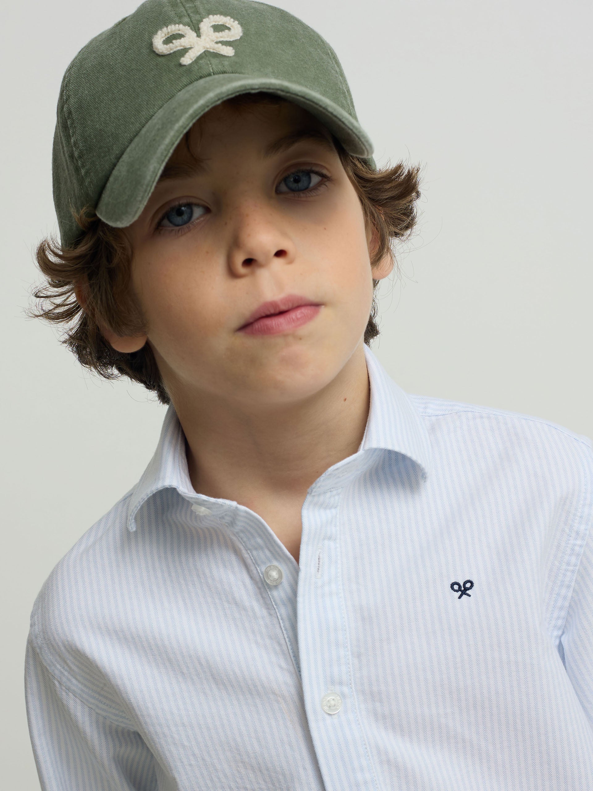 Polera sport kids rayas vertical azul