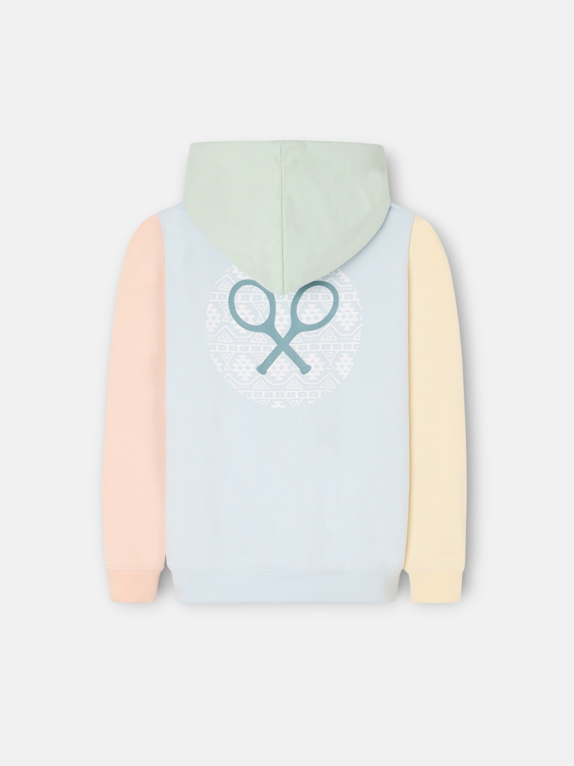 Sweatshirt kids com capuz multicolor celeste
