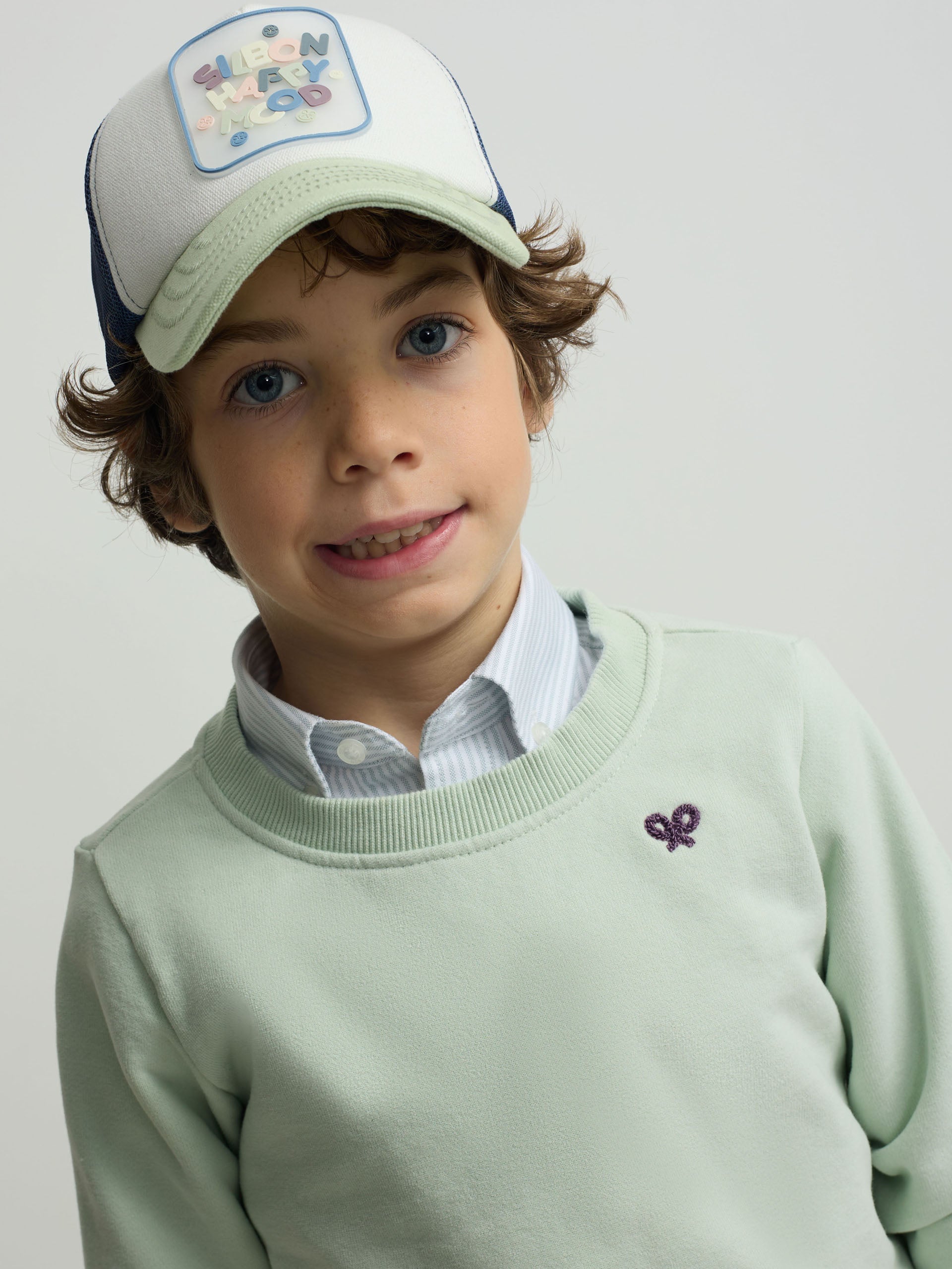 Kids sweatshirt roar like a dino green