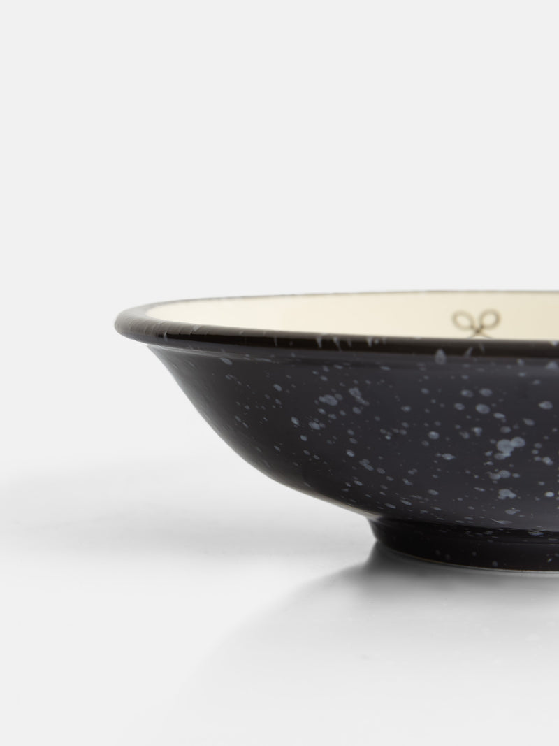 Plato hondo ceramico esmalte bicolor