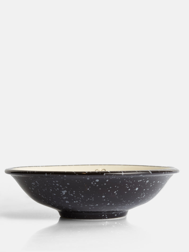 Plato hondo ceramico esmalte bicolor