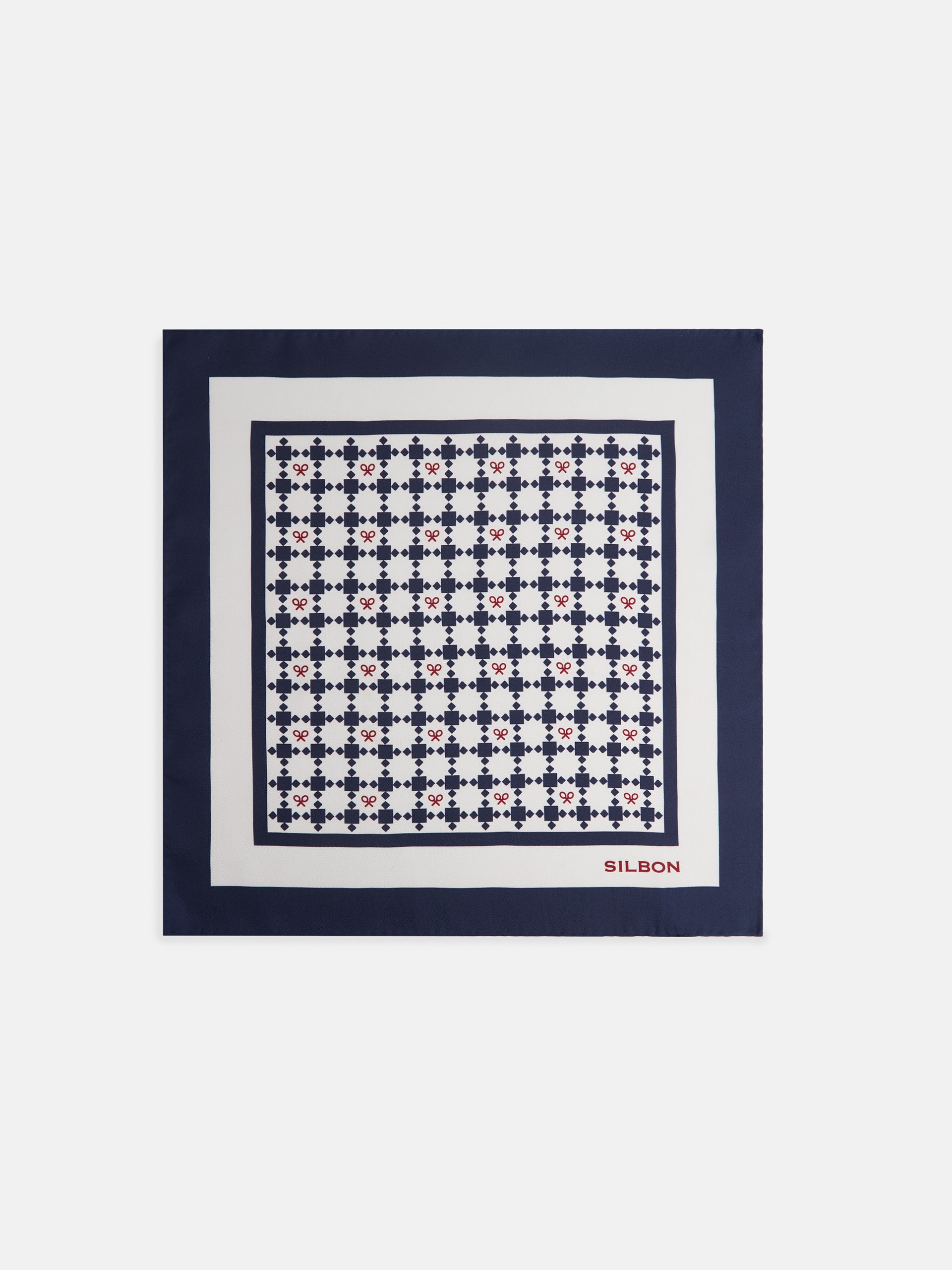 Pañuelo geometrico raquetas blanco