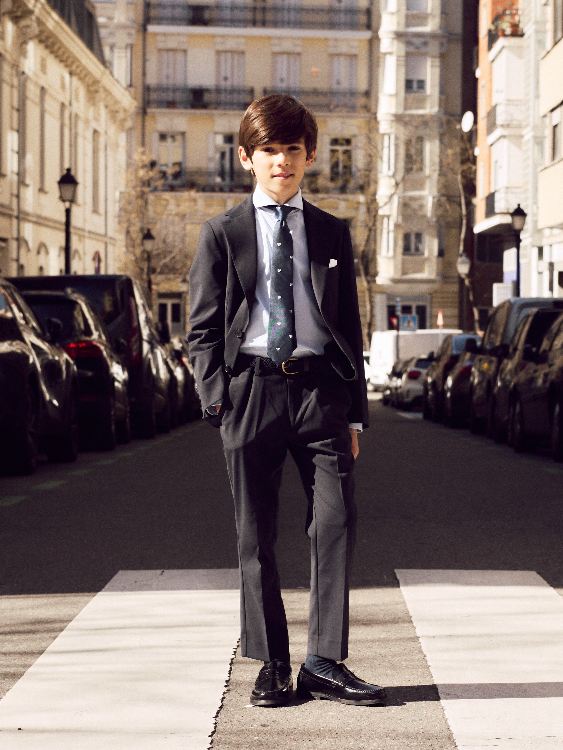 Navy blue kids suit trousers