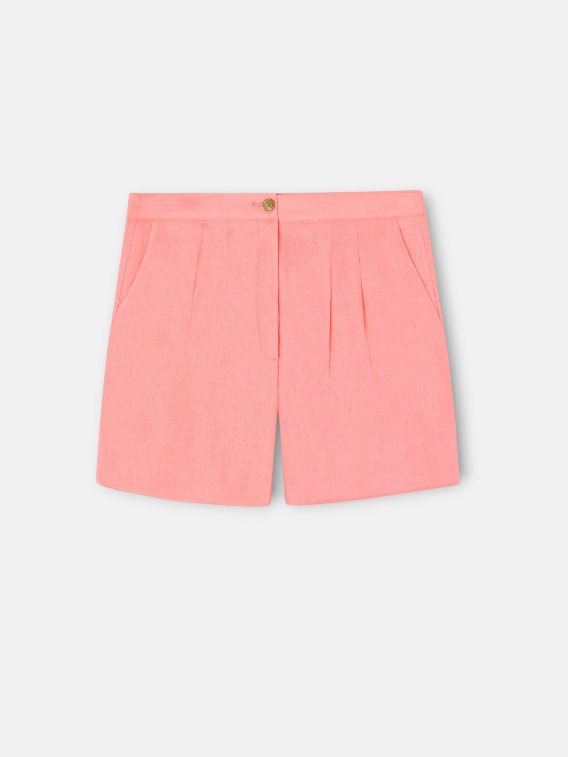 Bermuda fille lin corail