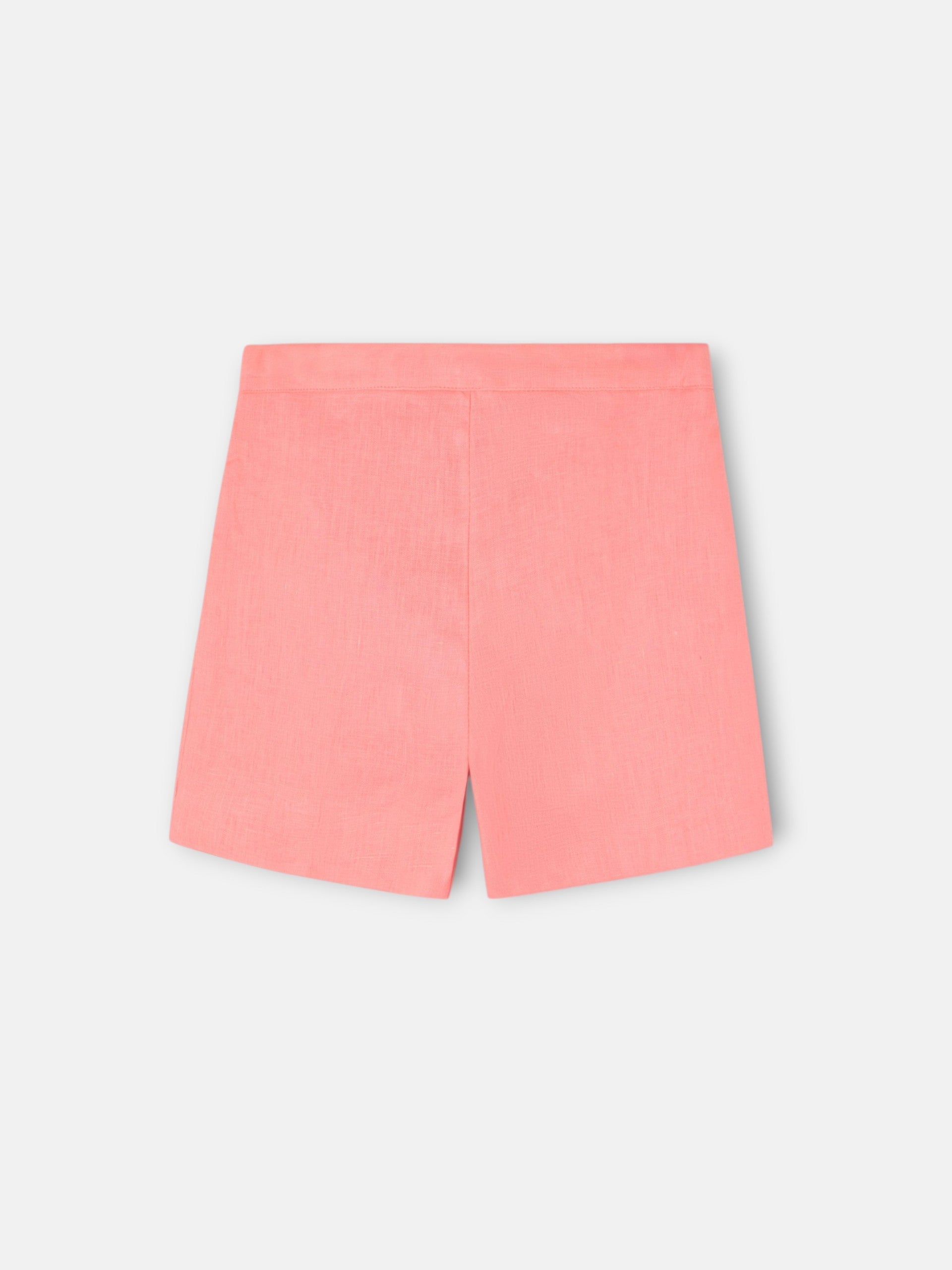 Bermuda fille lin corail