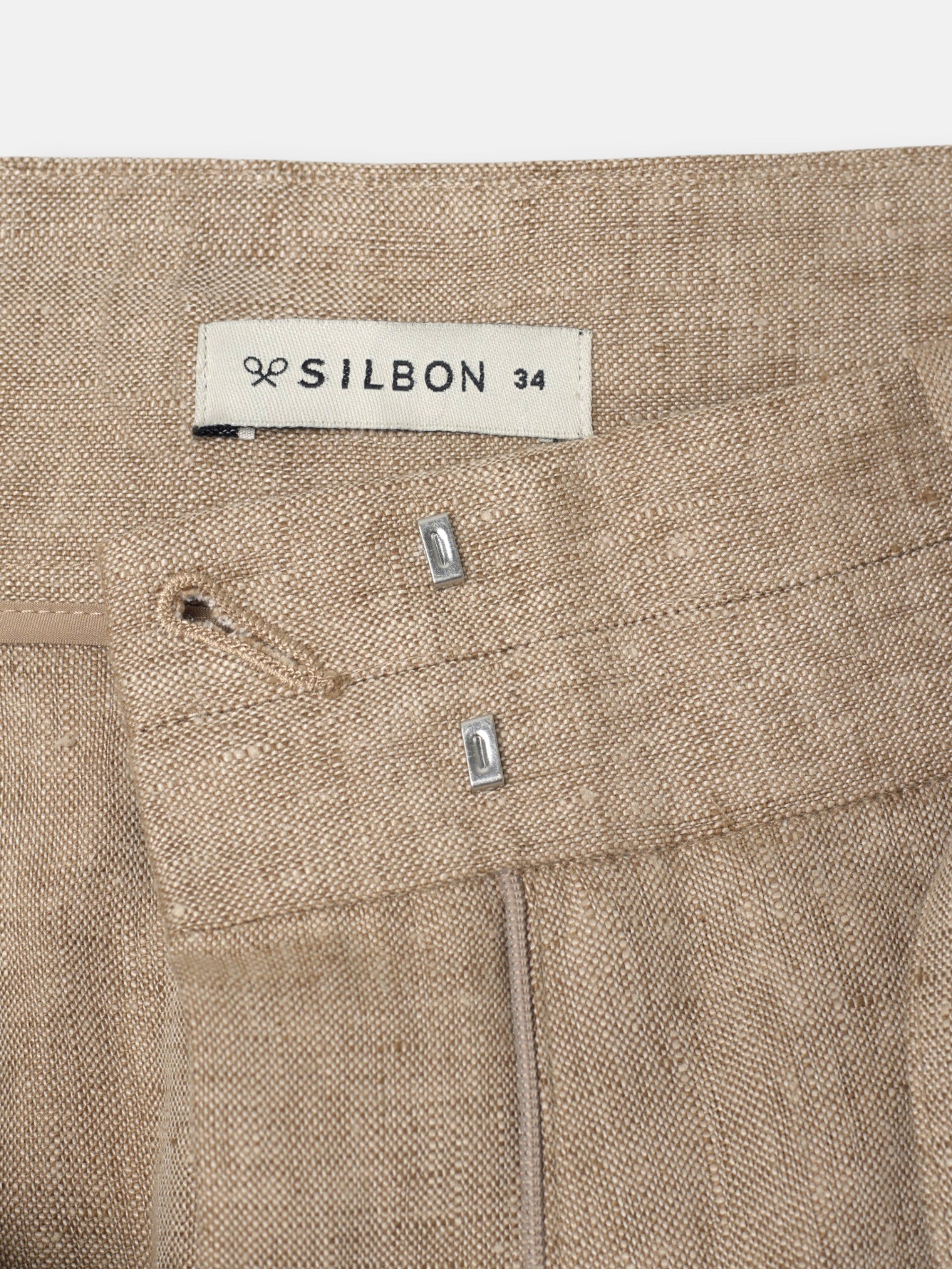 Pantalon recto aberturas beige