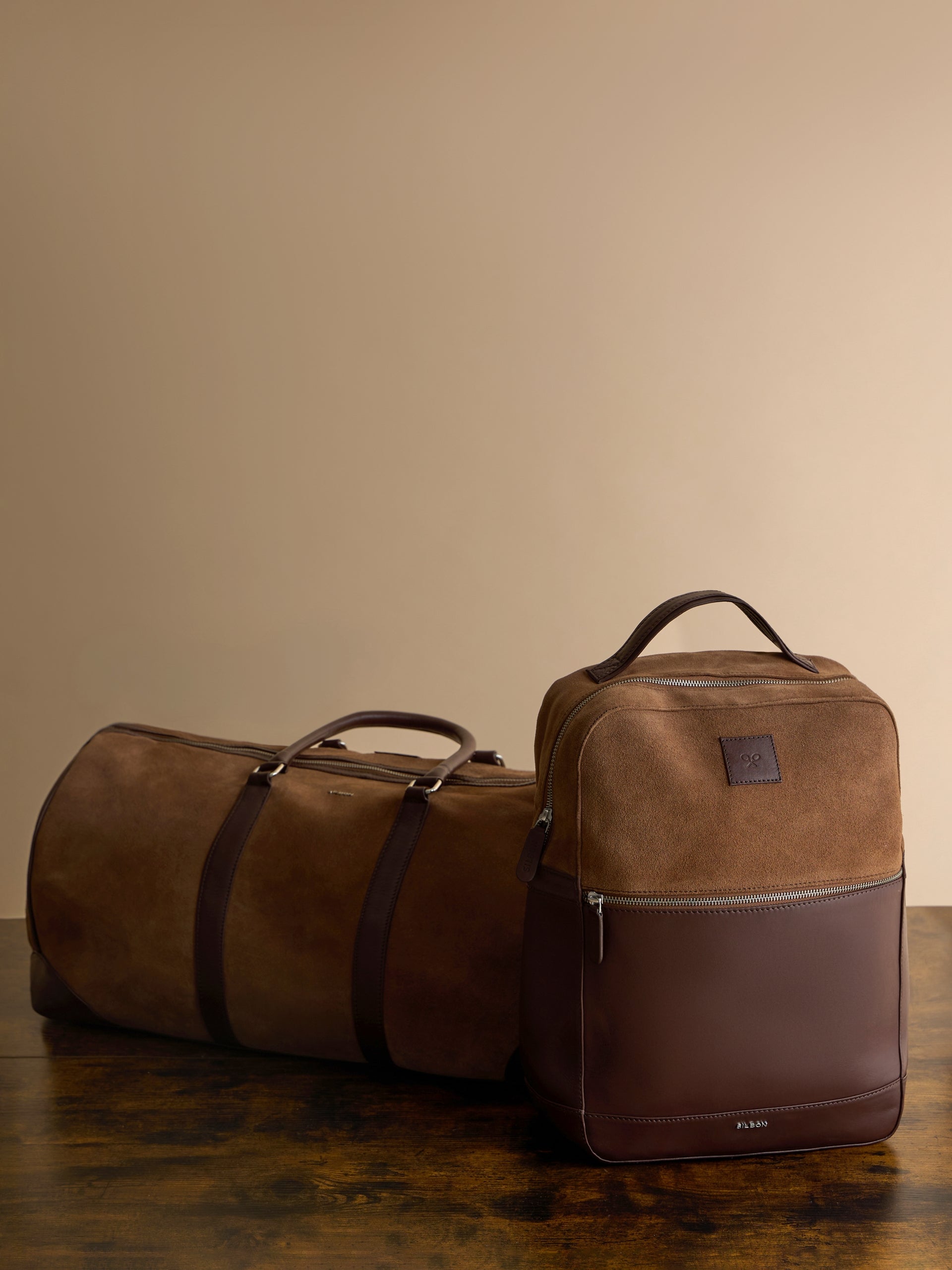 Mochila piel business marron oscuro