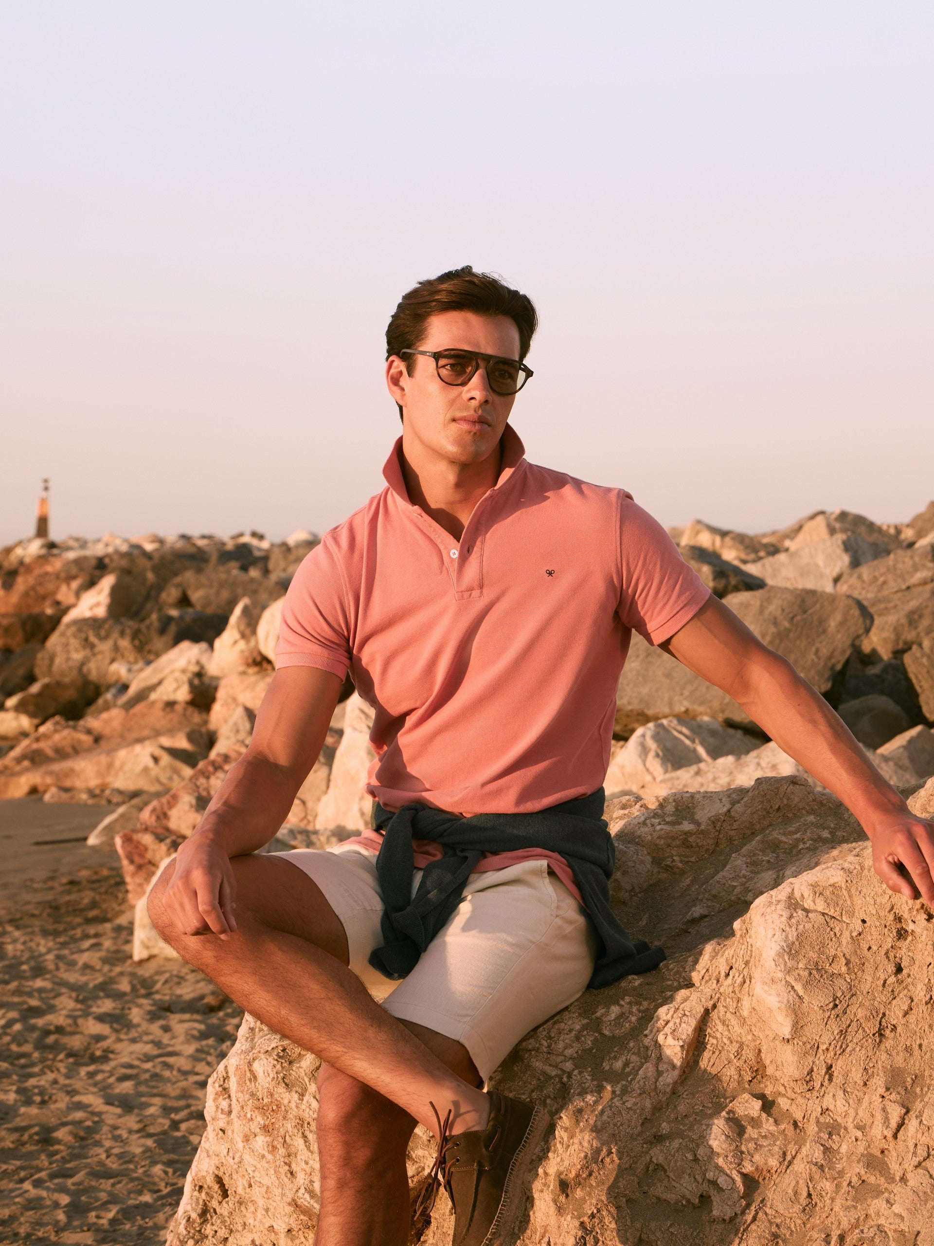 Polo classique uni corail
