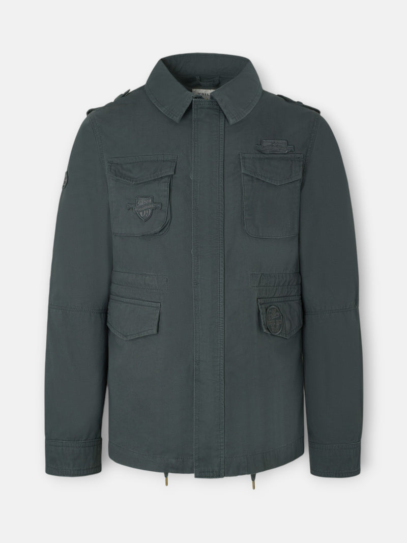 Dark green military jacket