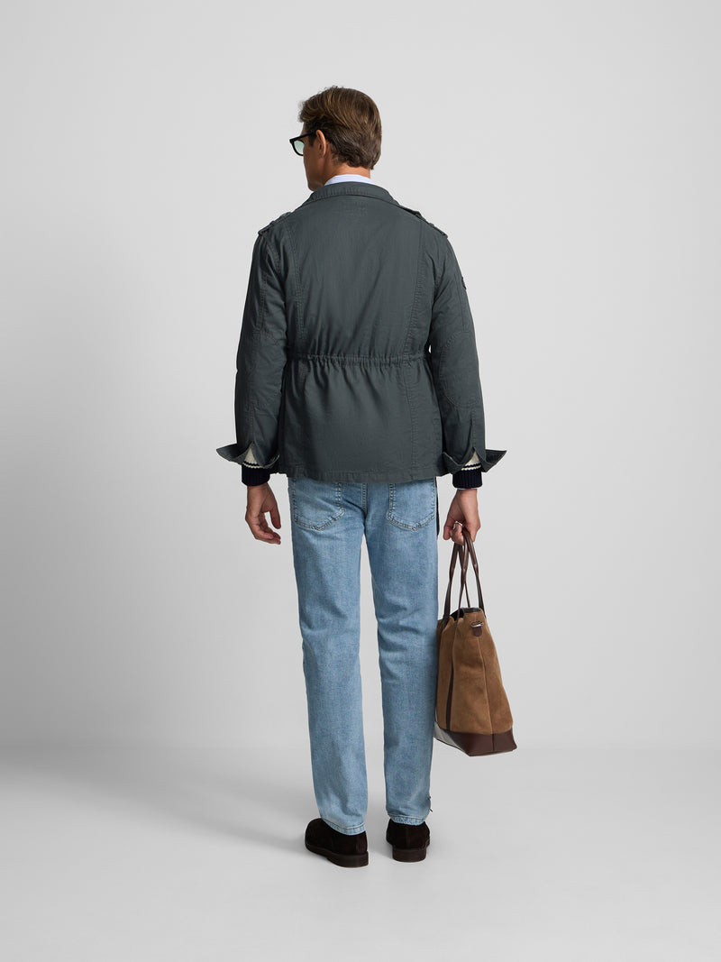 Dark green military jacket