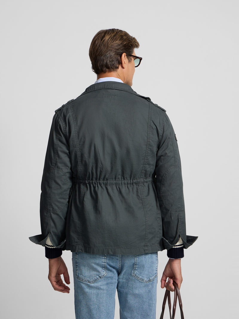 Dark green military jacket